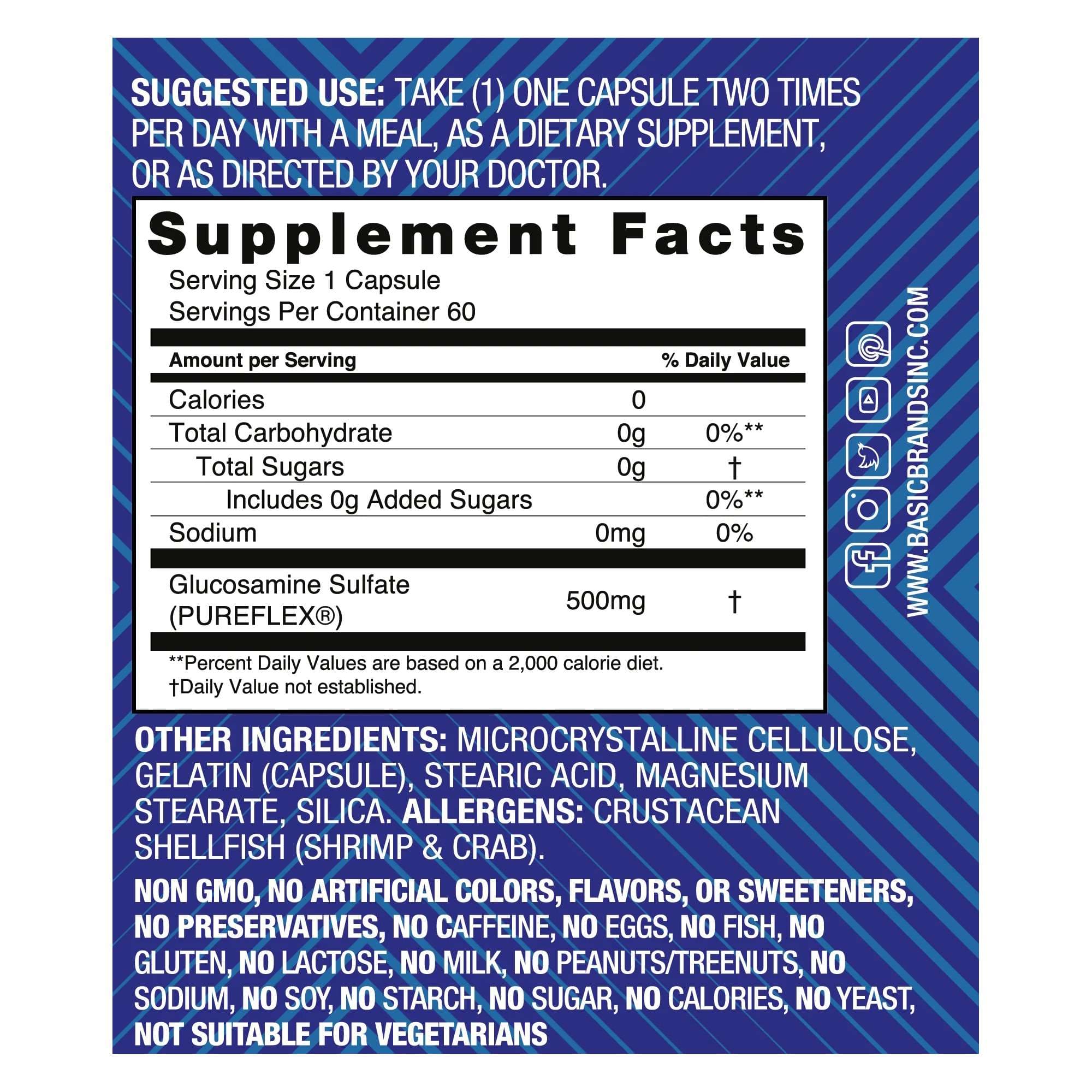 Pura Salud Glucosamine HCI Joint Health Supplement Capsule, 500 mg - Image 3