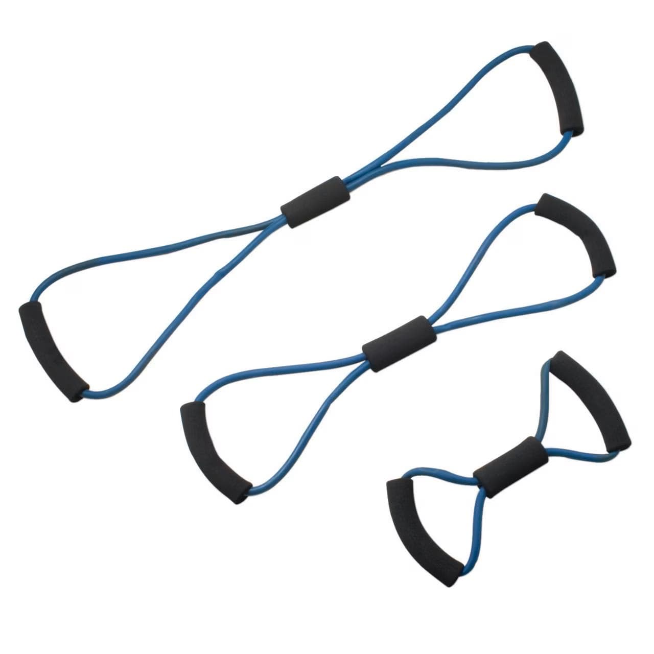 CanDo Tubing BowTie Exerciser Full Body Set, Blue - Set of 3 - Image 1