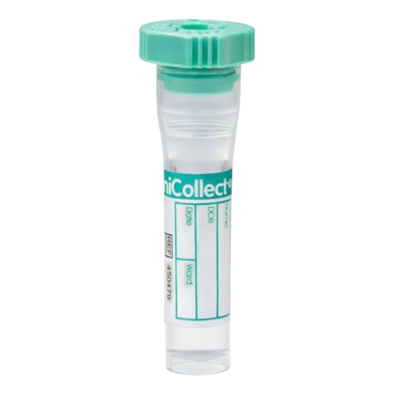MiniCollect Capillary Blood Collection Tube, Lithium Heparin-Separator Gel, 800 Microliter - Case of 1000 - Image 1