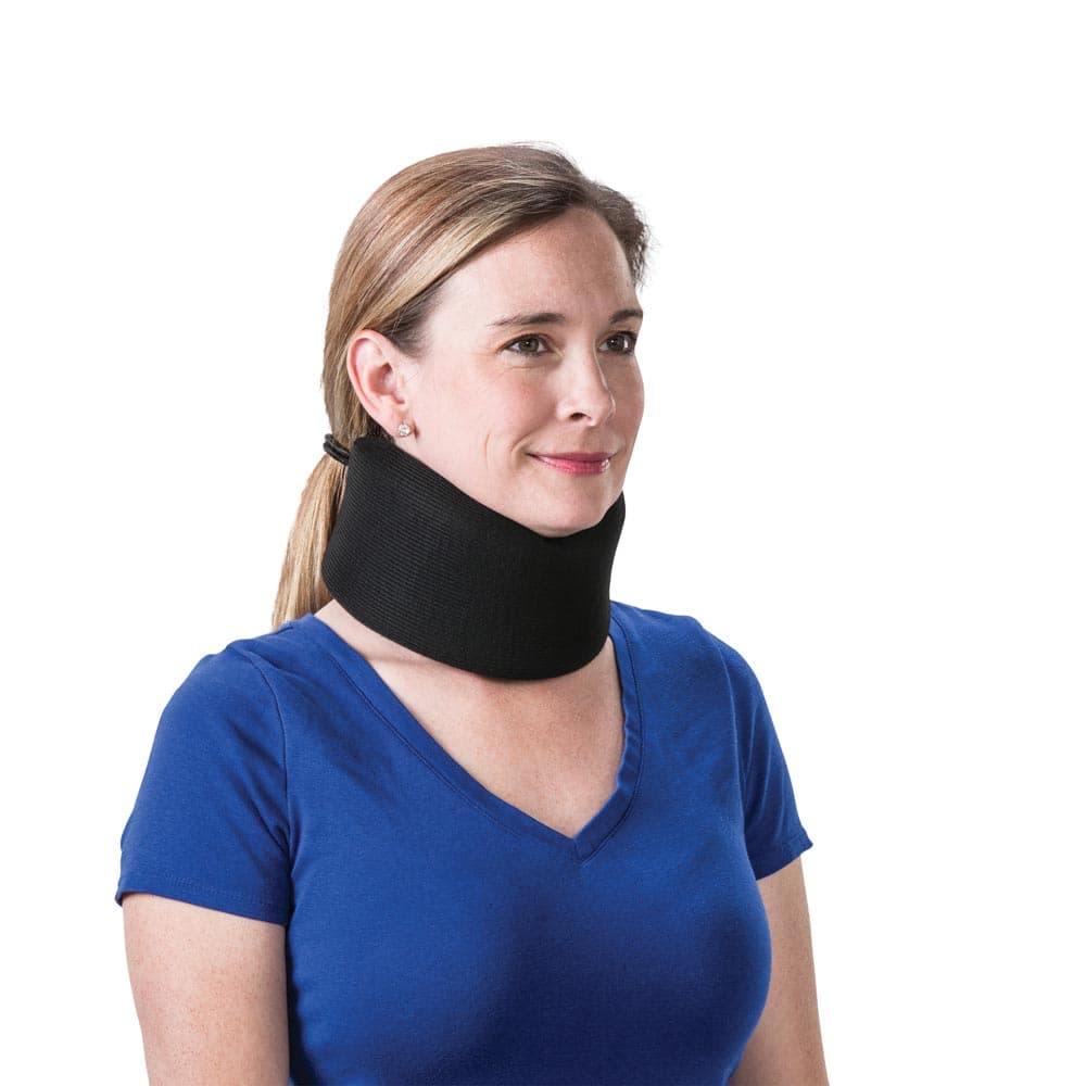 Core Foam Universal Cervical Collar, Soft, Black, 24" x 2.5" - Image 1