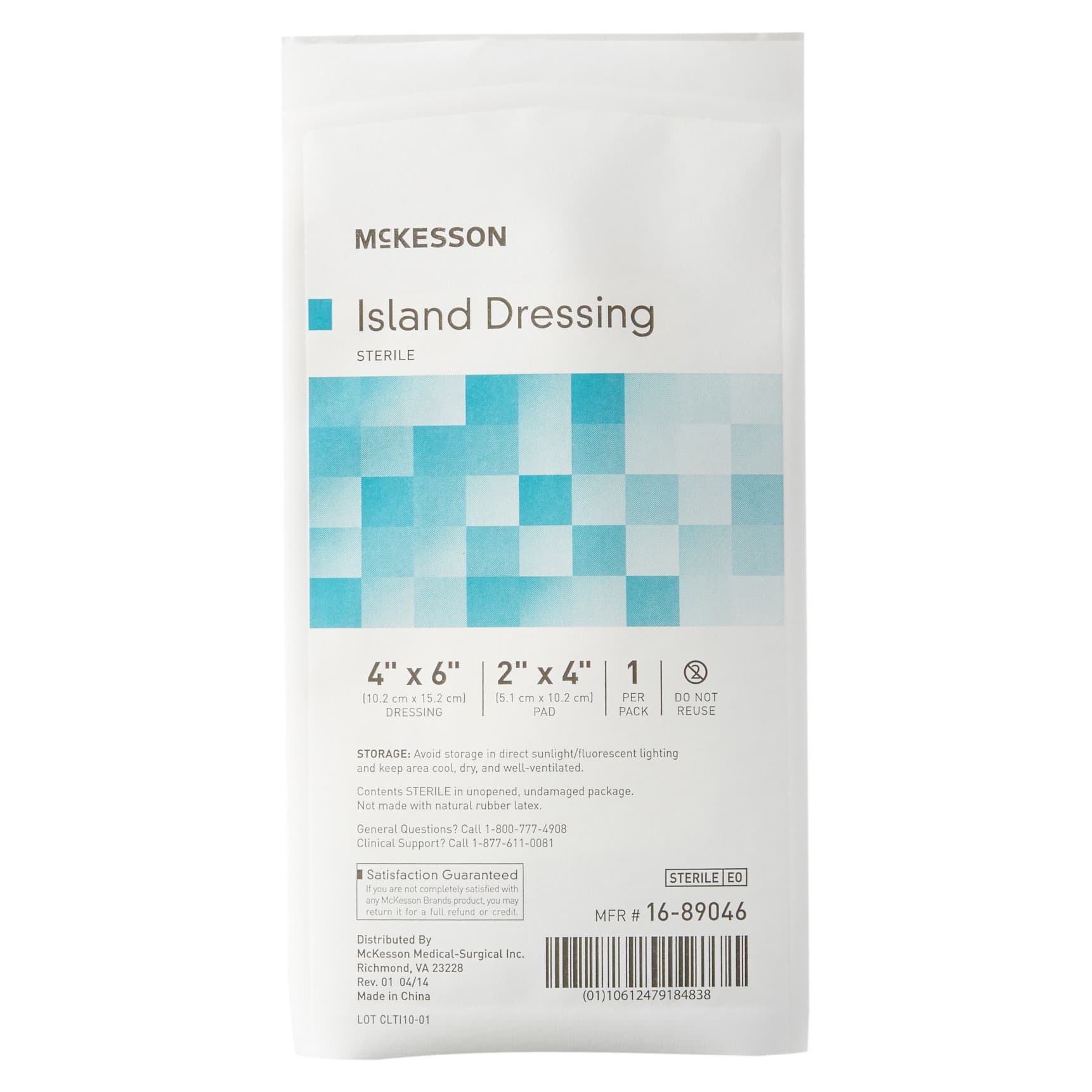 McKesson Adhesive Rectangle Island Dressing, 4 x 6 Inch - Image 1