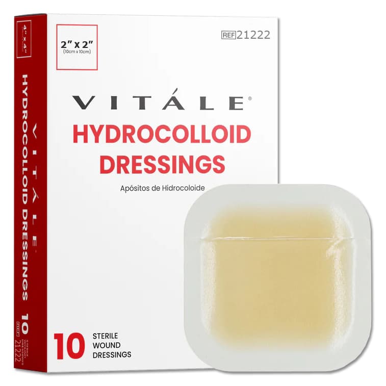 Vitale Thin Hydrocolloid Dressing, 2" x 2" - Box of 10 - Image 1