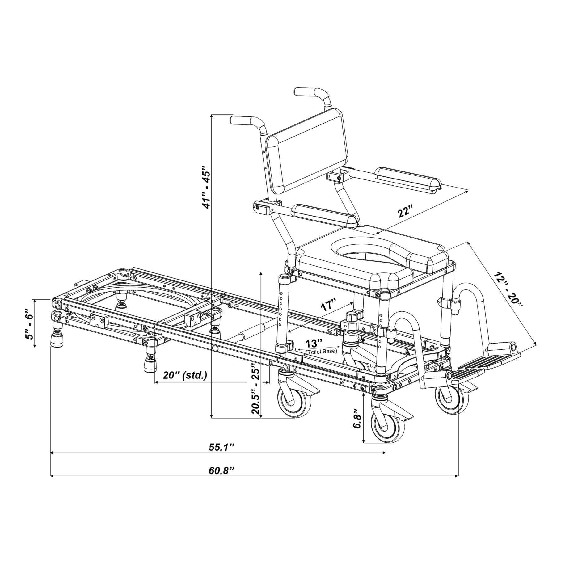 Nuprodx multiCHAIR 6000RS Shower Transfer System - Image 2