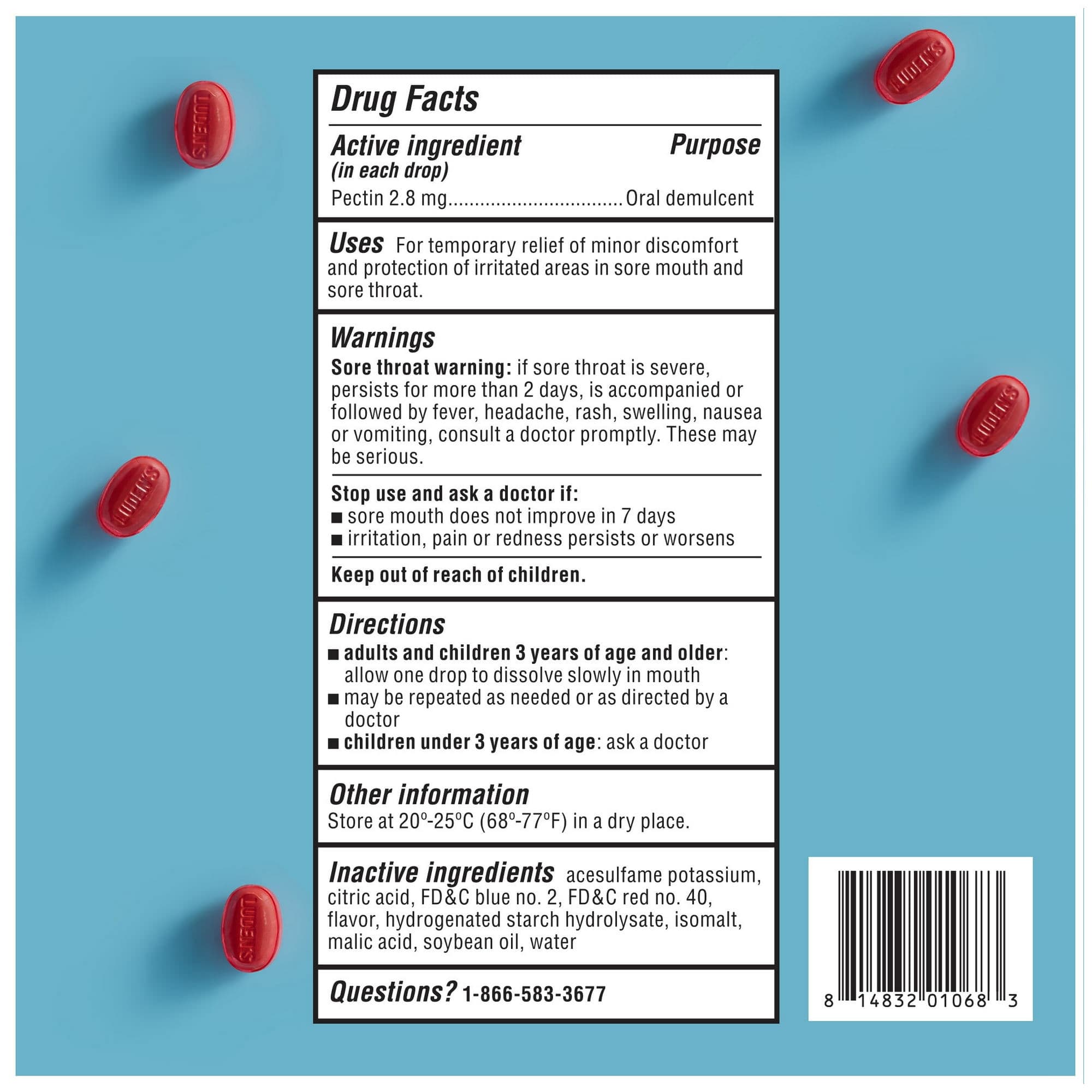 Luden's Wild Cherry Sugar Free Throat Drops - 25 Count - Image 6