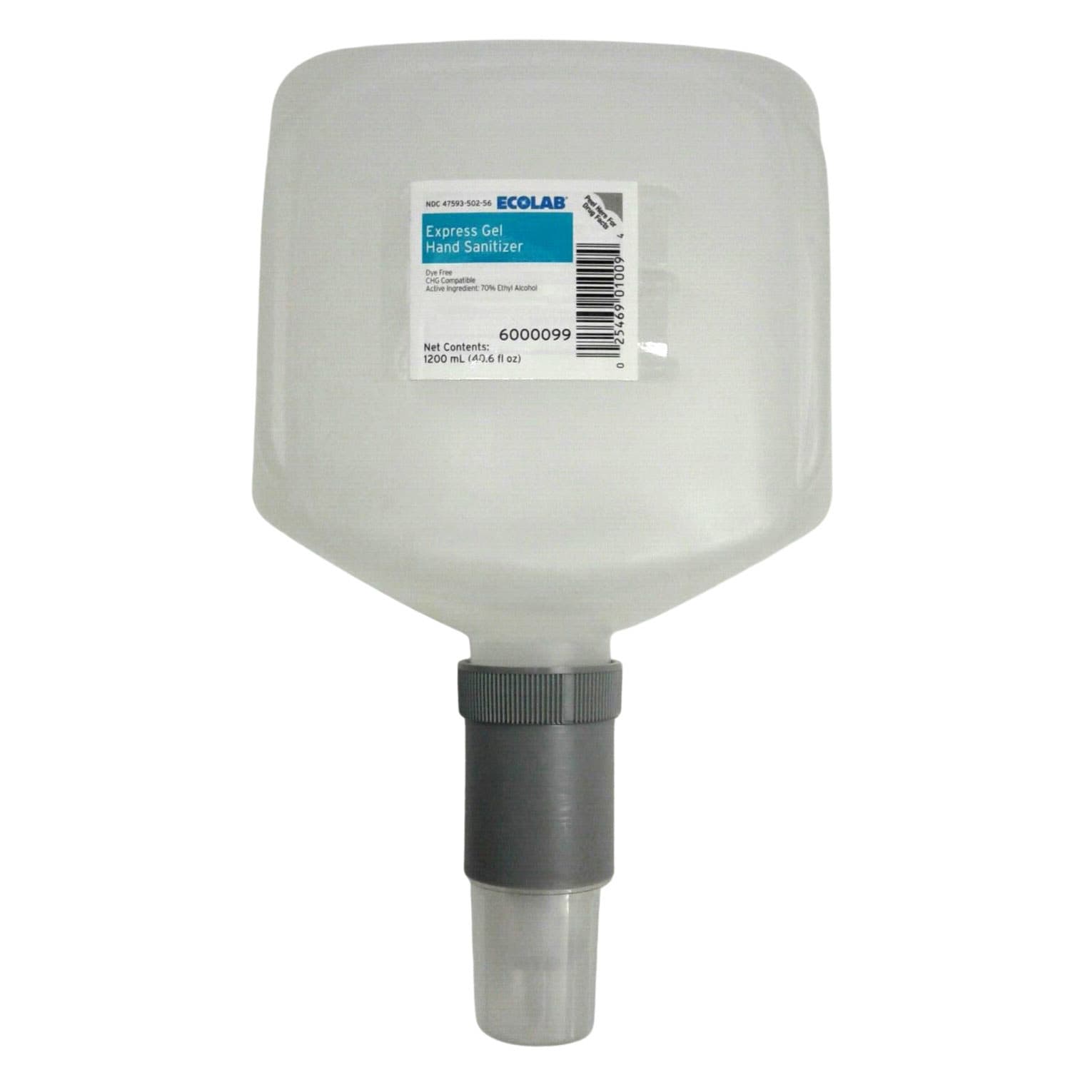 Ecolab Express Gel Hand Sanitizer Dispenser Refill Bottle, 1200 ml - Case of 4 - Image 1