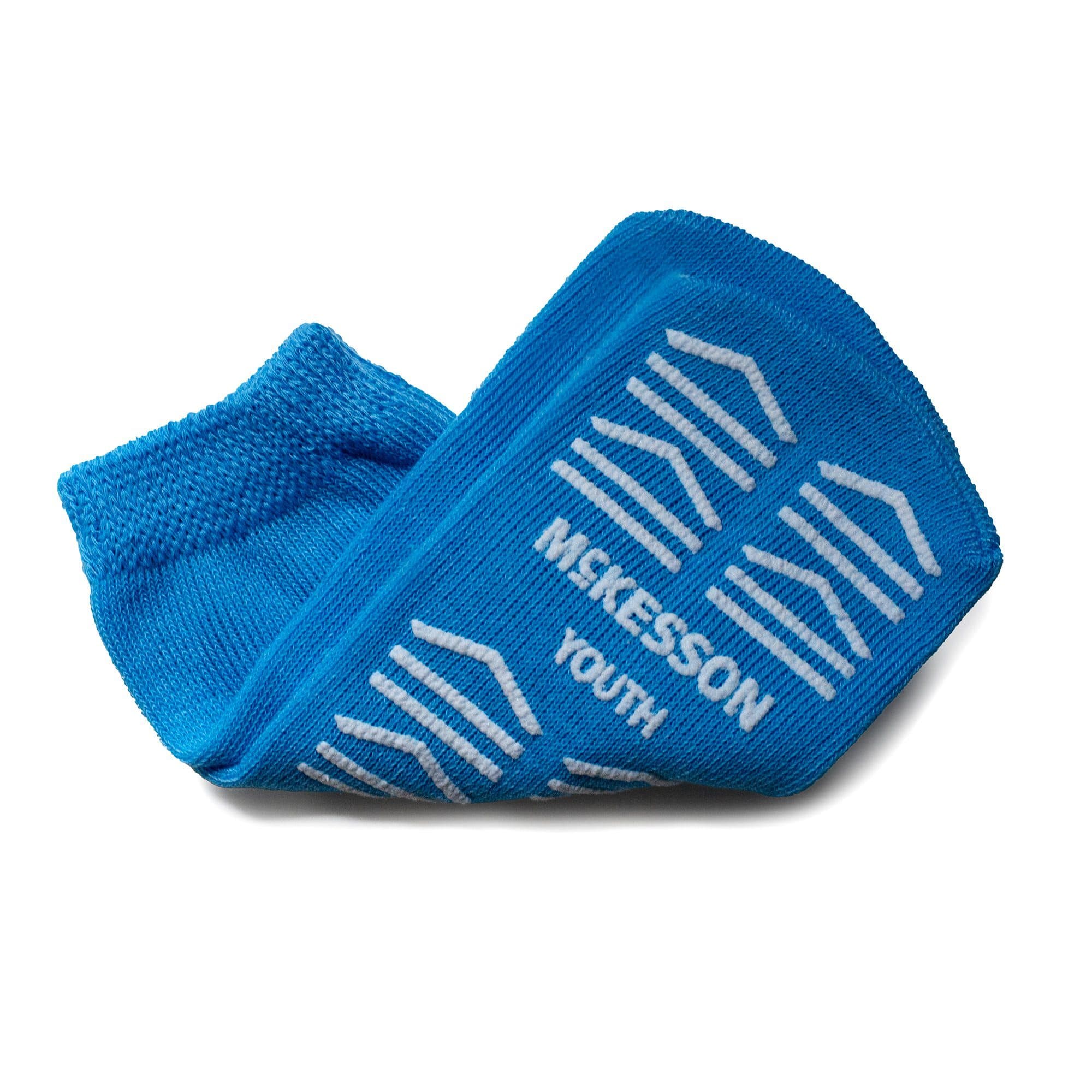McKesson Unisex Youth Slipper Socks, Light Blue, Single Tread - Case of 48 - Image 1