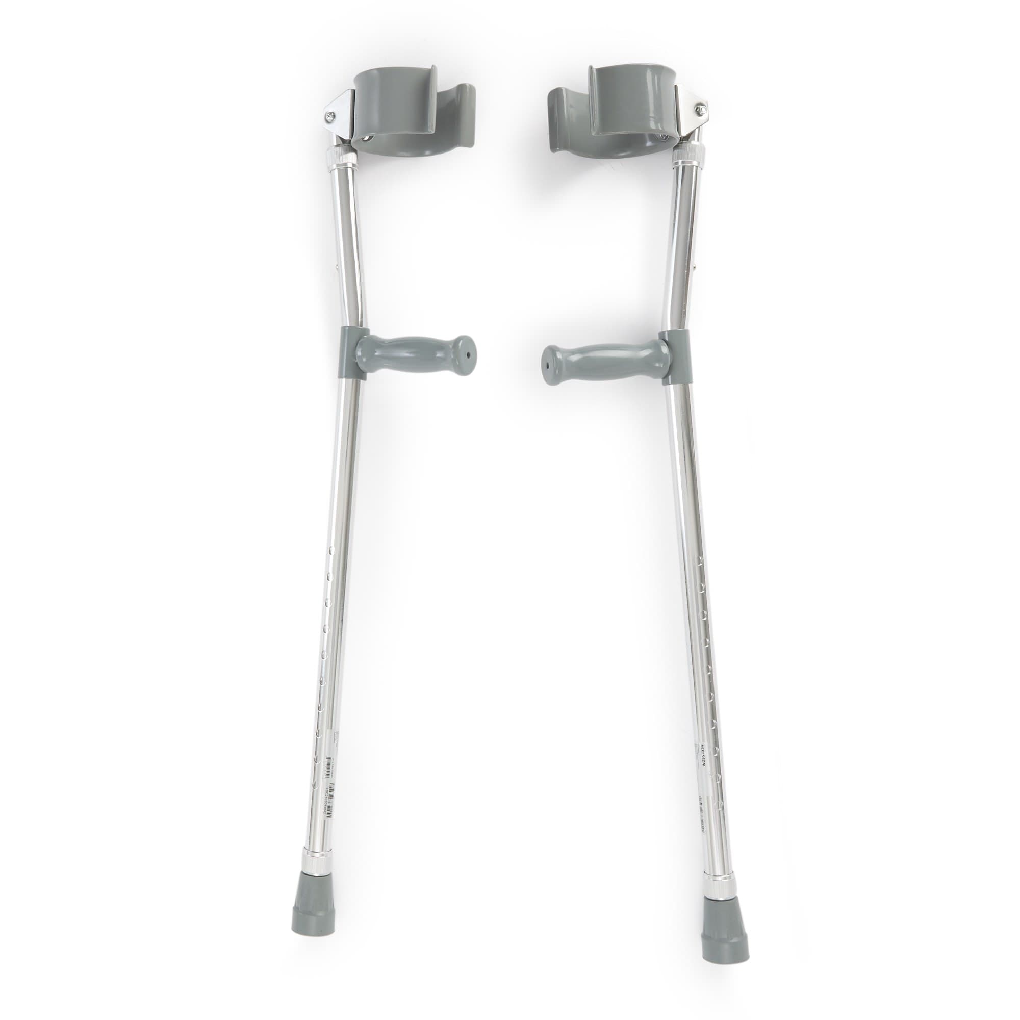 McKesson Push Button Adjustment Steel Frame Forearm Crutches, Adult