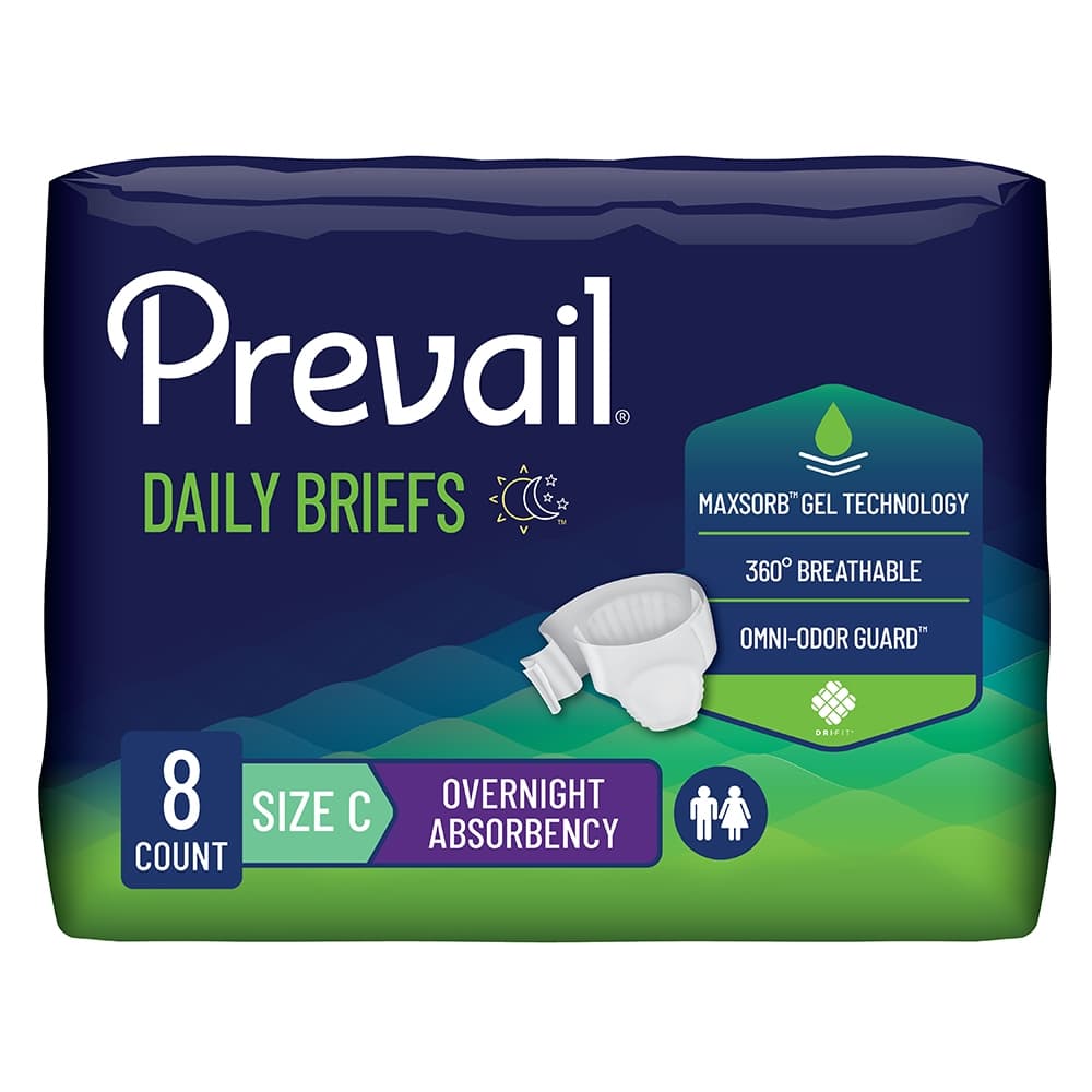 Prevail Adult Bariatric Incontinence Briefs, Size C - Package of 8 - Image 1