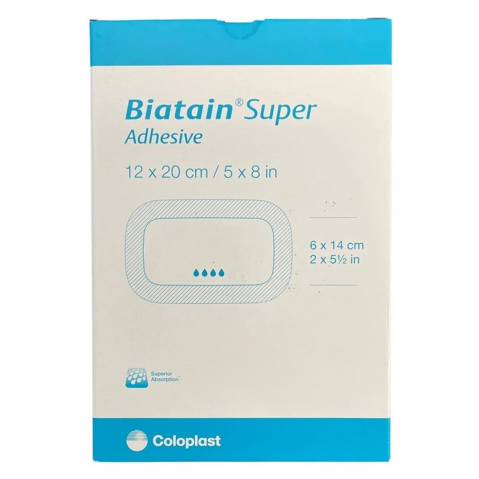 Biatain Super Hydrocapillary Adhesive Dressing, 5 x 8 Inch - Box of 10 - Image 1