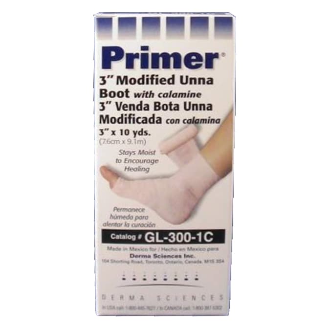 Primer Modified Unna Boot Compression Bandage with Calamine, 3" x 10 yards - 12/Dozen - Image 1