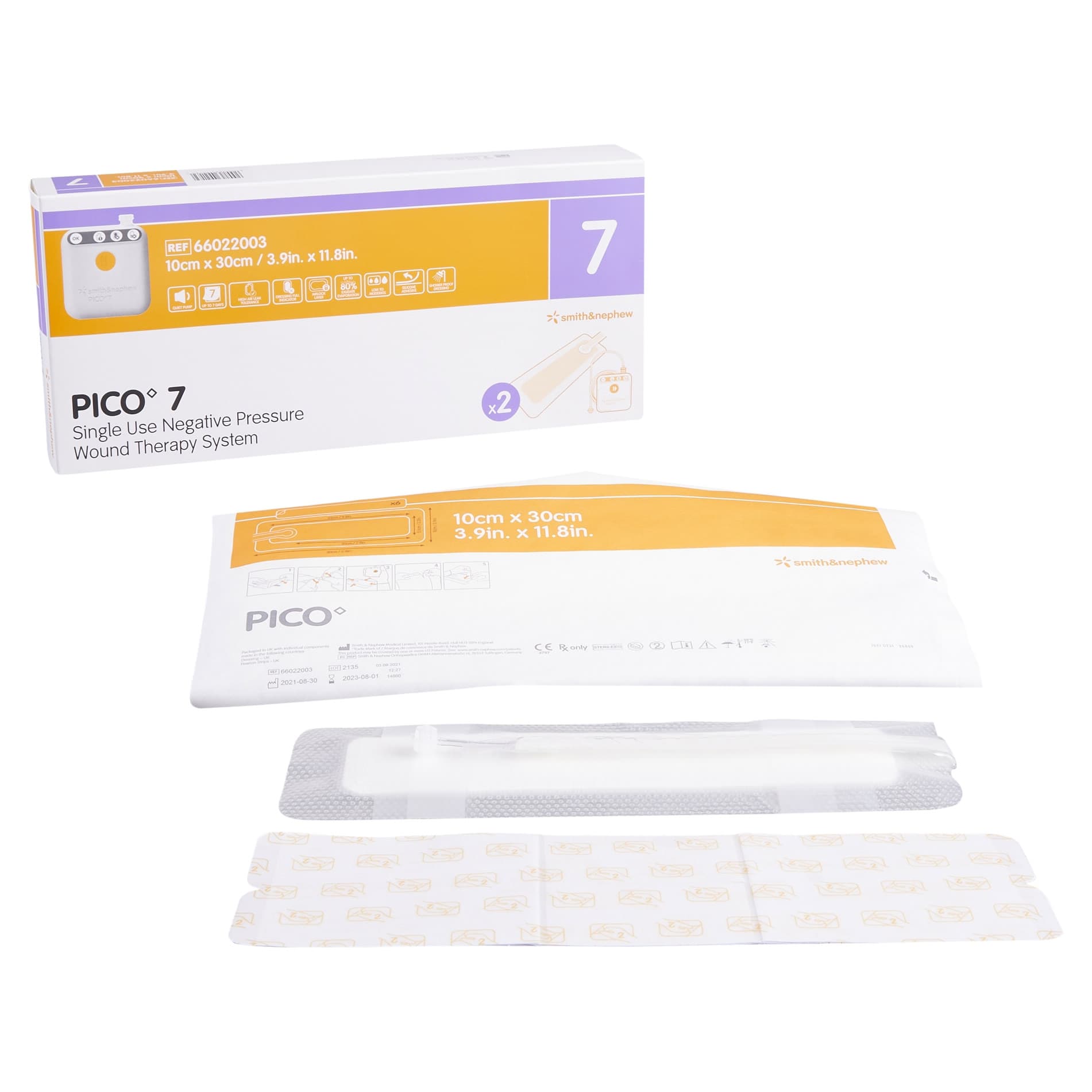 Smith & Nephew Pico 7 Two Dressing Negative Pressure Wound Therapy System, 3.9 x 11.8 Inch - Image 1
