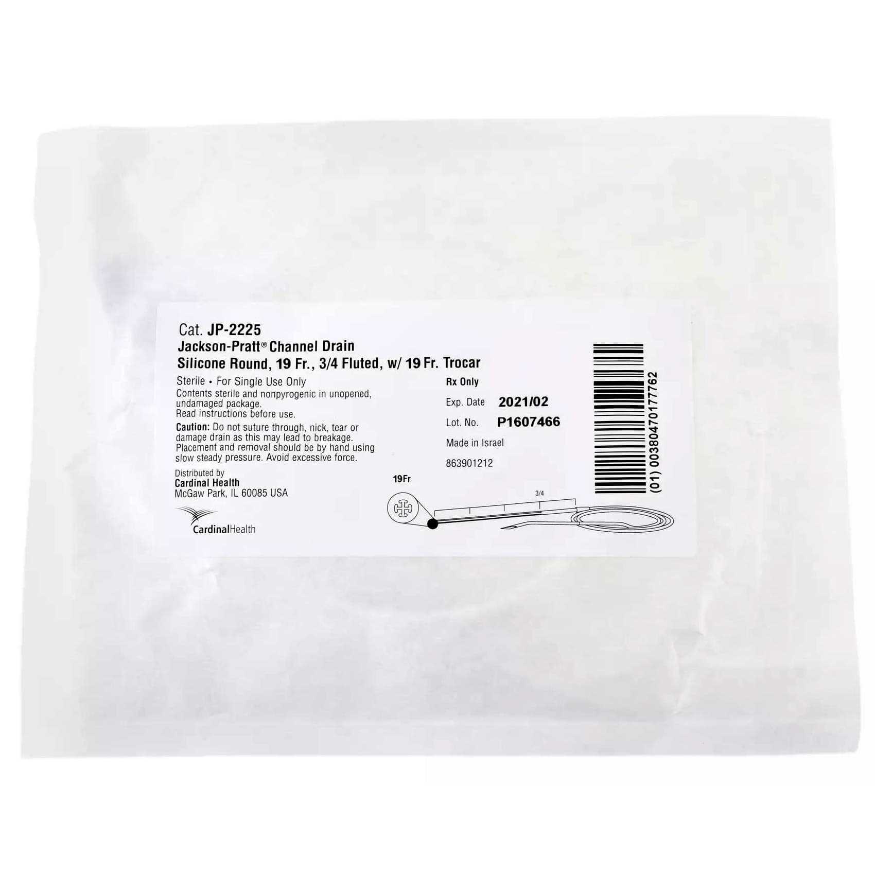 Jackson-Pratt 4 Channel Silicone Round Wound Drain Tube with Trocar - Image 3