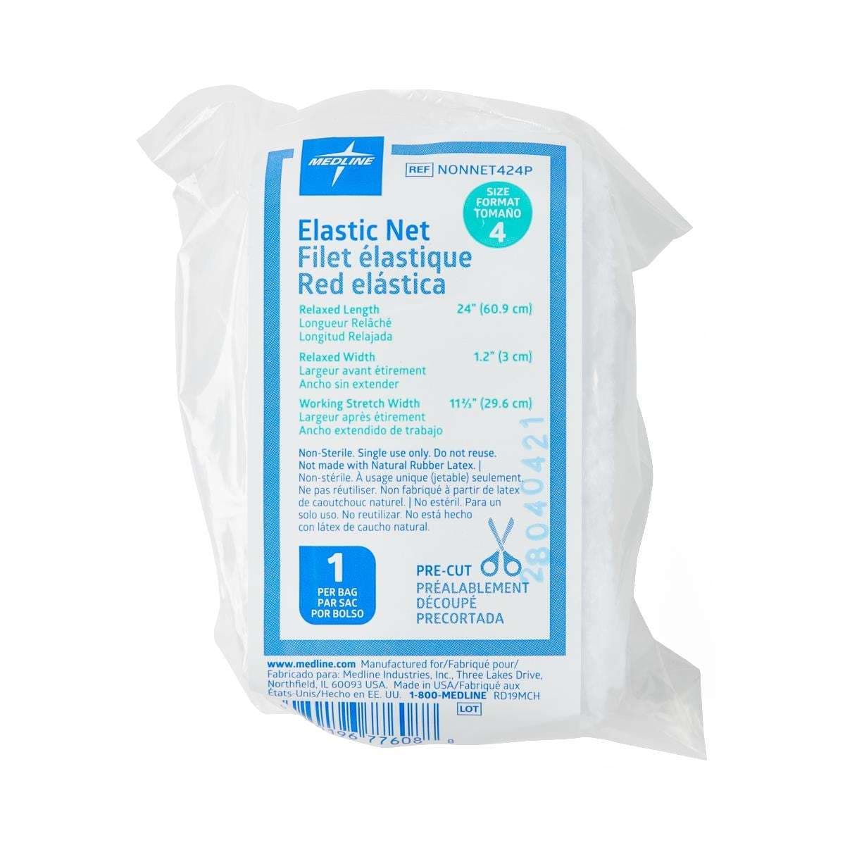 Medline Precut Elastic Wound Retainer Nets, 4 x 24 Inch - Image 1
