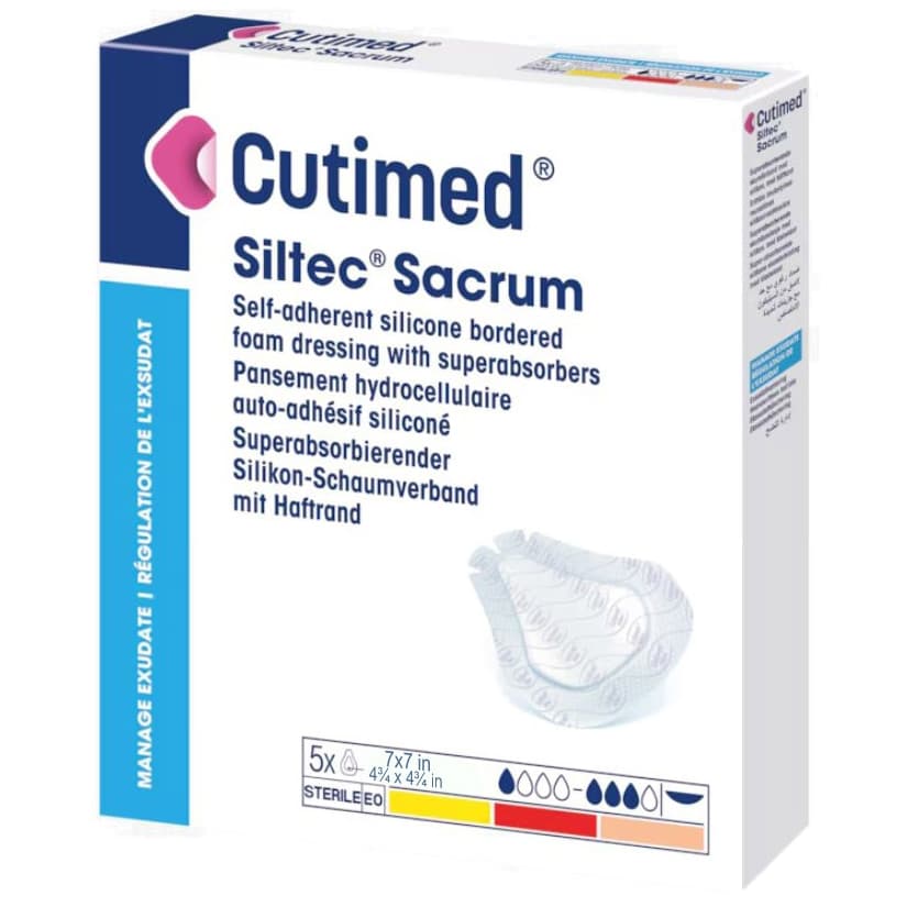 Cutimed Siltec B Silicone Bordered Foam Dressing, 7 x 7 Inch - Box of 5 - Image 1