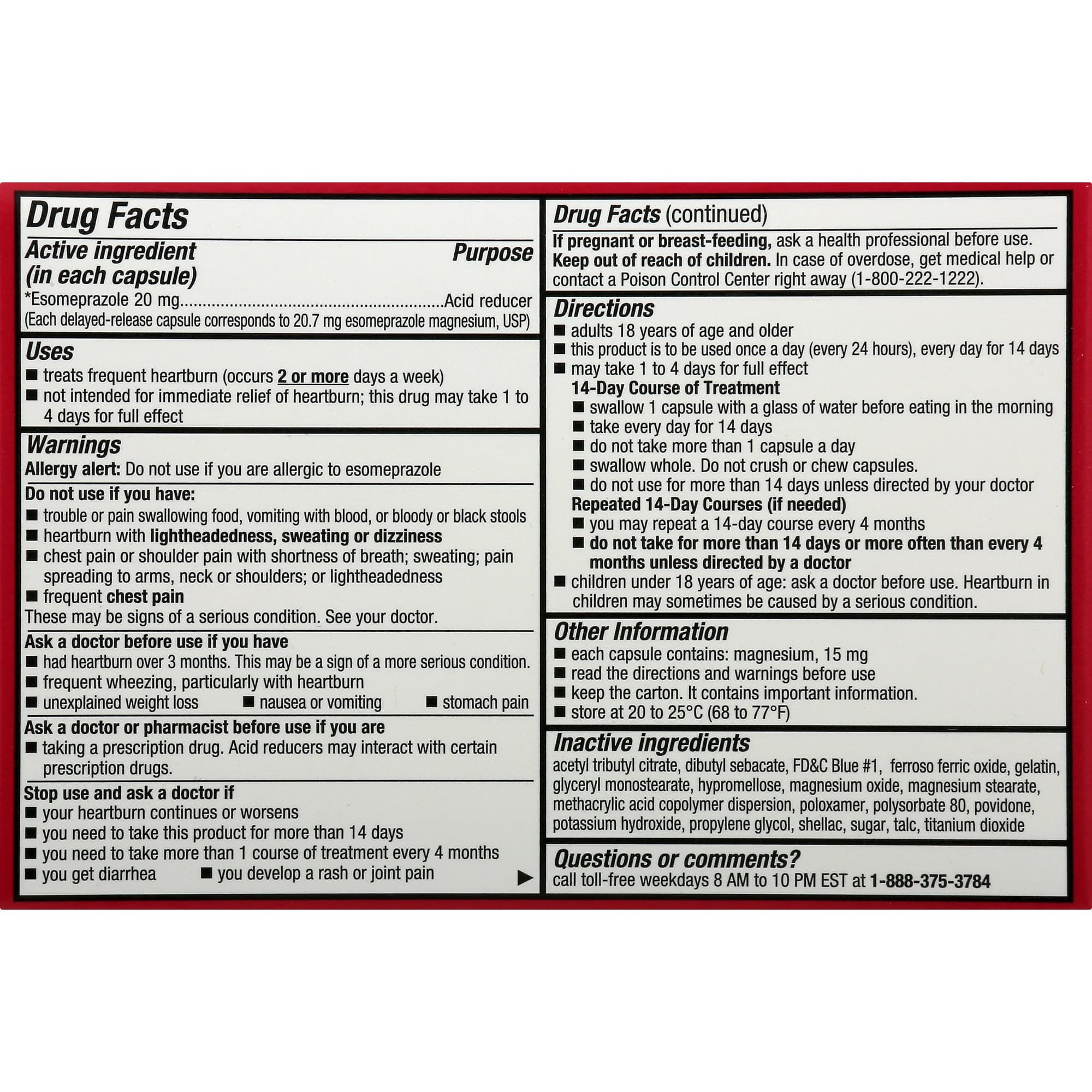 Leader Esomeprazole Magnesium Delayed-Release Acid Reducer Tablet, 20 mg - Pack of 42 Tablet - Image 3