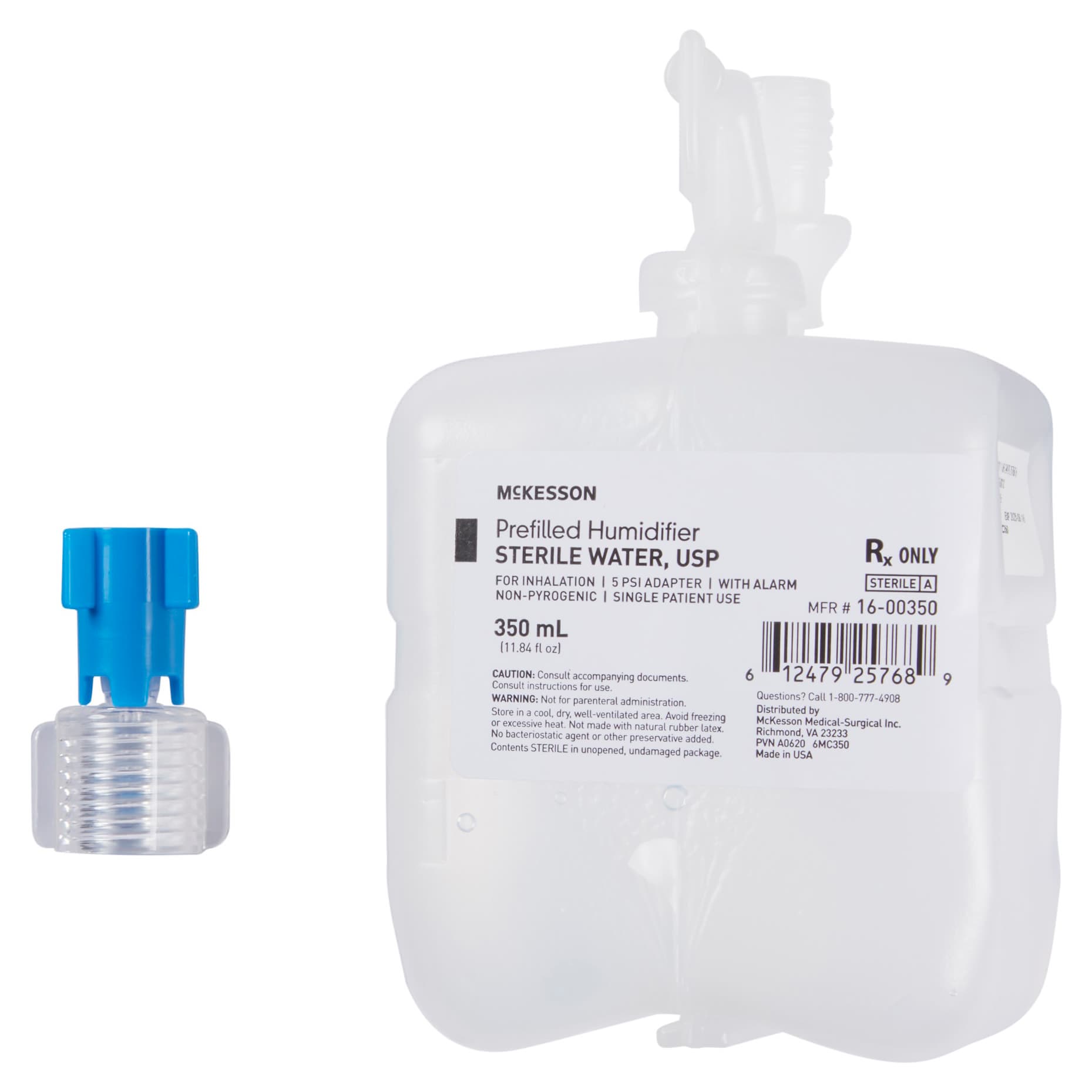 McKesson Humidifier Bottle with Adapter Sterile Water Universal, 350 mL - Image 1