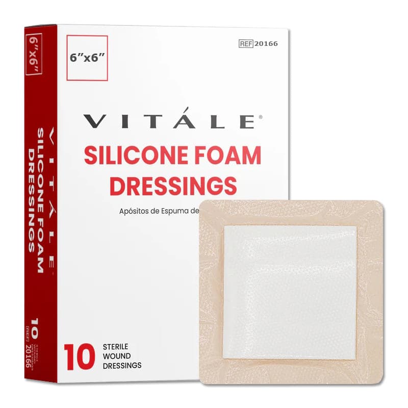 Cellera Vitale Silicone Foam Dressings, 6 Inch x 6 Inch - Box of 10 - Image 1