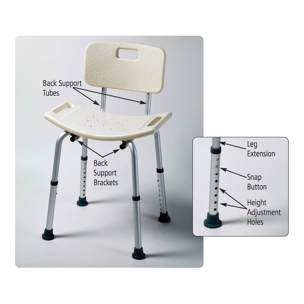 Homecraft Shower Chair with Back - Image 3