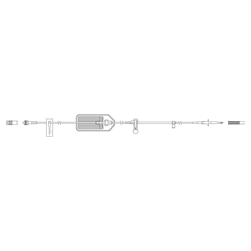 0.2 micron aireliminating filter, slide clamp and add-on check valve (V). 2.5 m (98"), 6.8 mL - Image 1