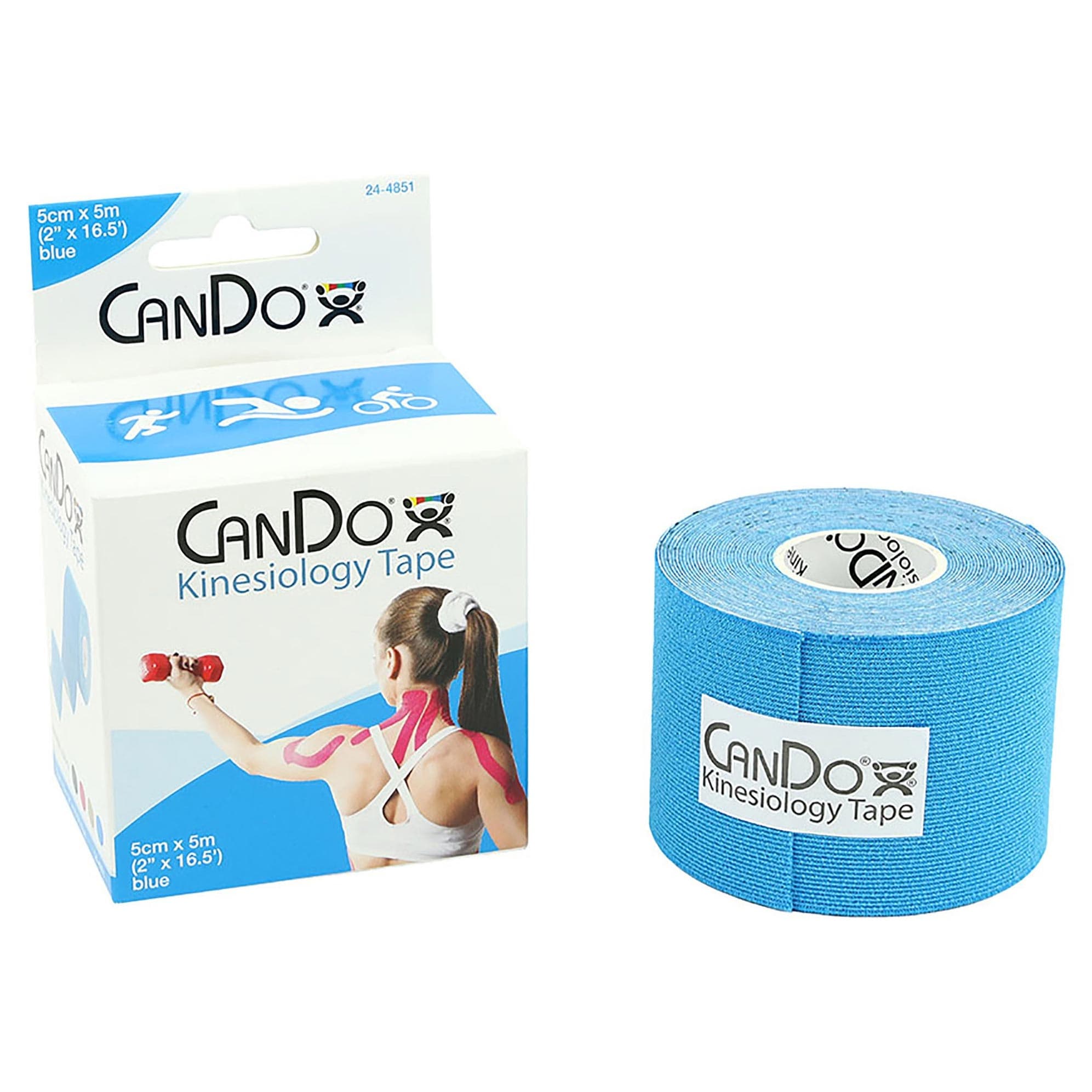 CanDo Kinesiology Tape, 2 Inch x 16.5 feet, Blue - Each - Image 1