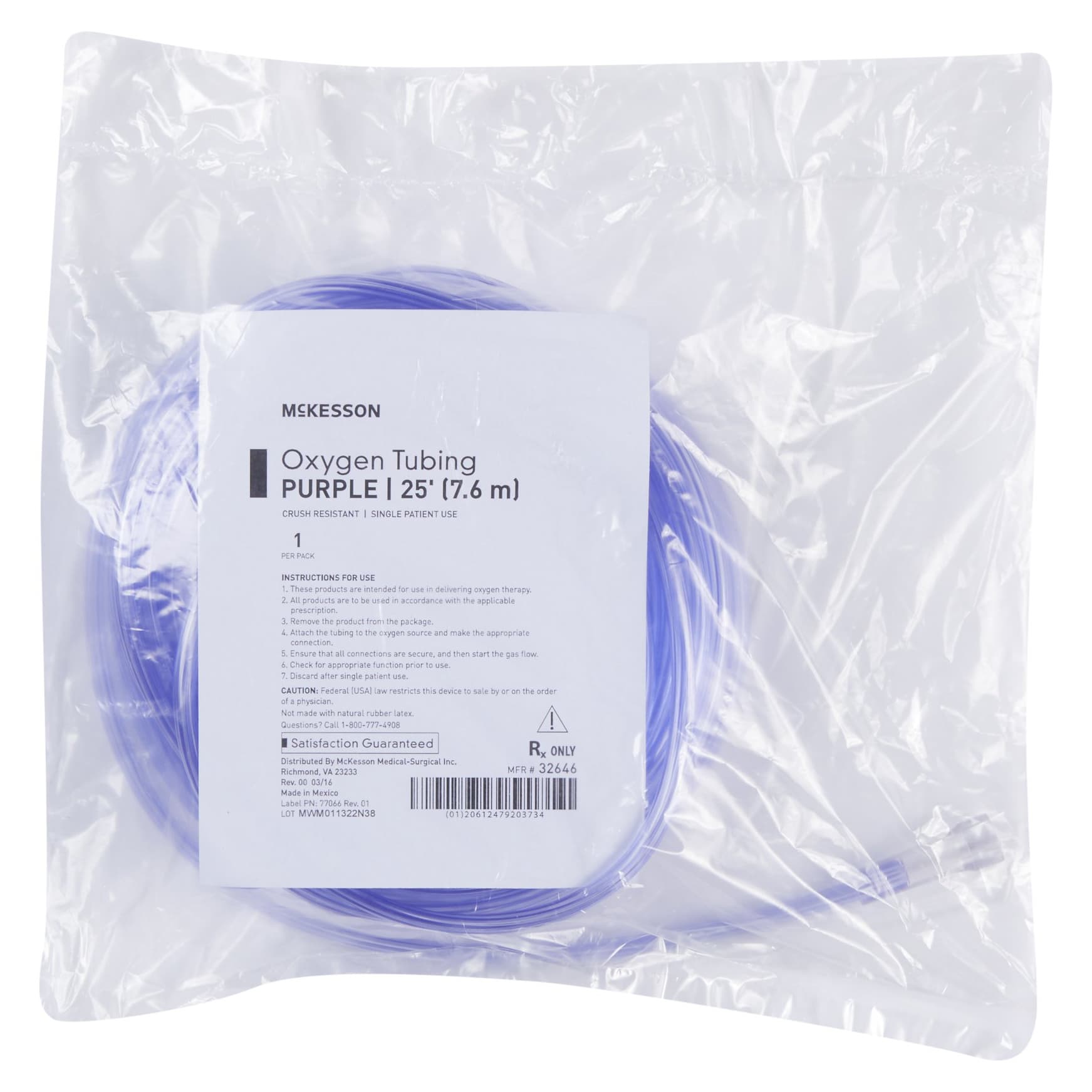 McKesson Oxygen Tubing Smooth Outer, Star Lumen Inner NonSterile - Image 2