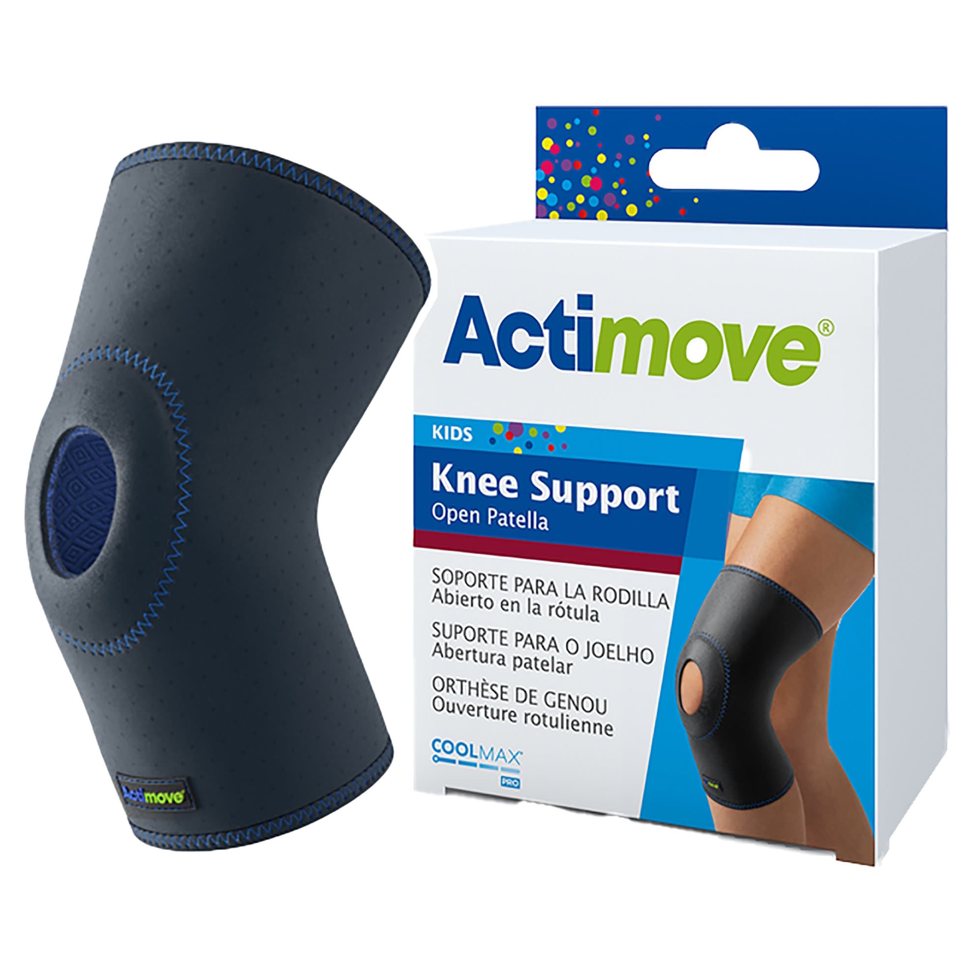 Actimove Kids Knee Support Open Patella, Navy - Image 1