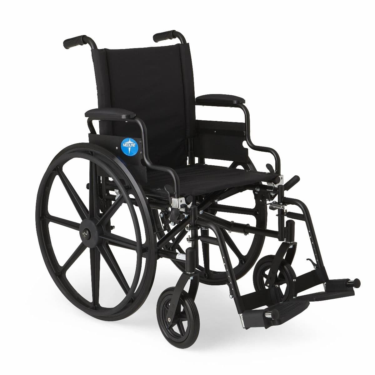 Medline Excel K4 lightweight wheelchair 18"W x 16"D with Swing-Back Desk-Length Arms and Swing-Away Footrests - Image 1