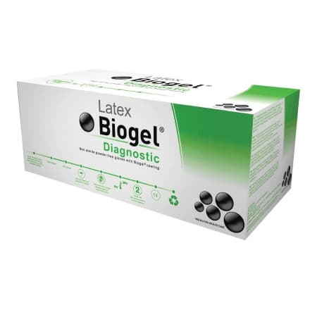 Biogel Diagnostic NonSterile Latex Exam Gloves, Size 8 - Case of 150 - Image 1
