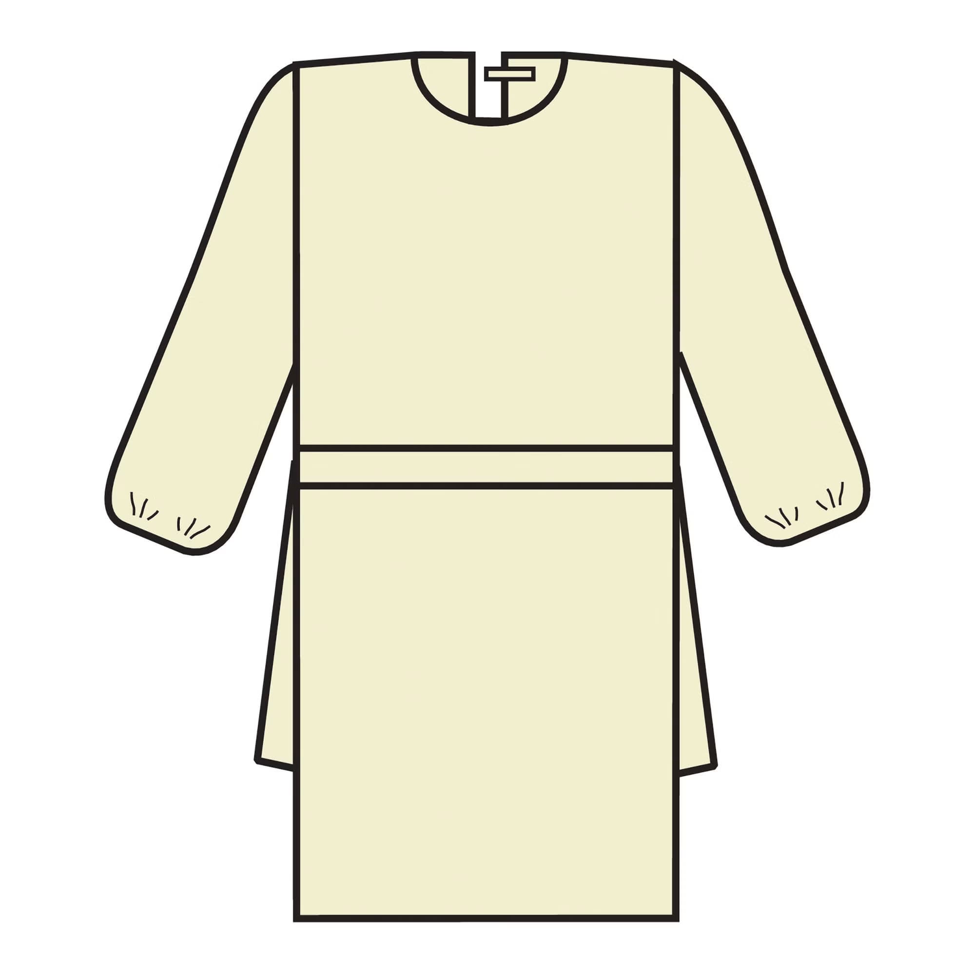 Halyard Tri-Layer AAMI Level 2 Protective Procedure Gown, Yellow, Large - Image 1