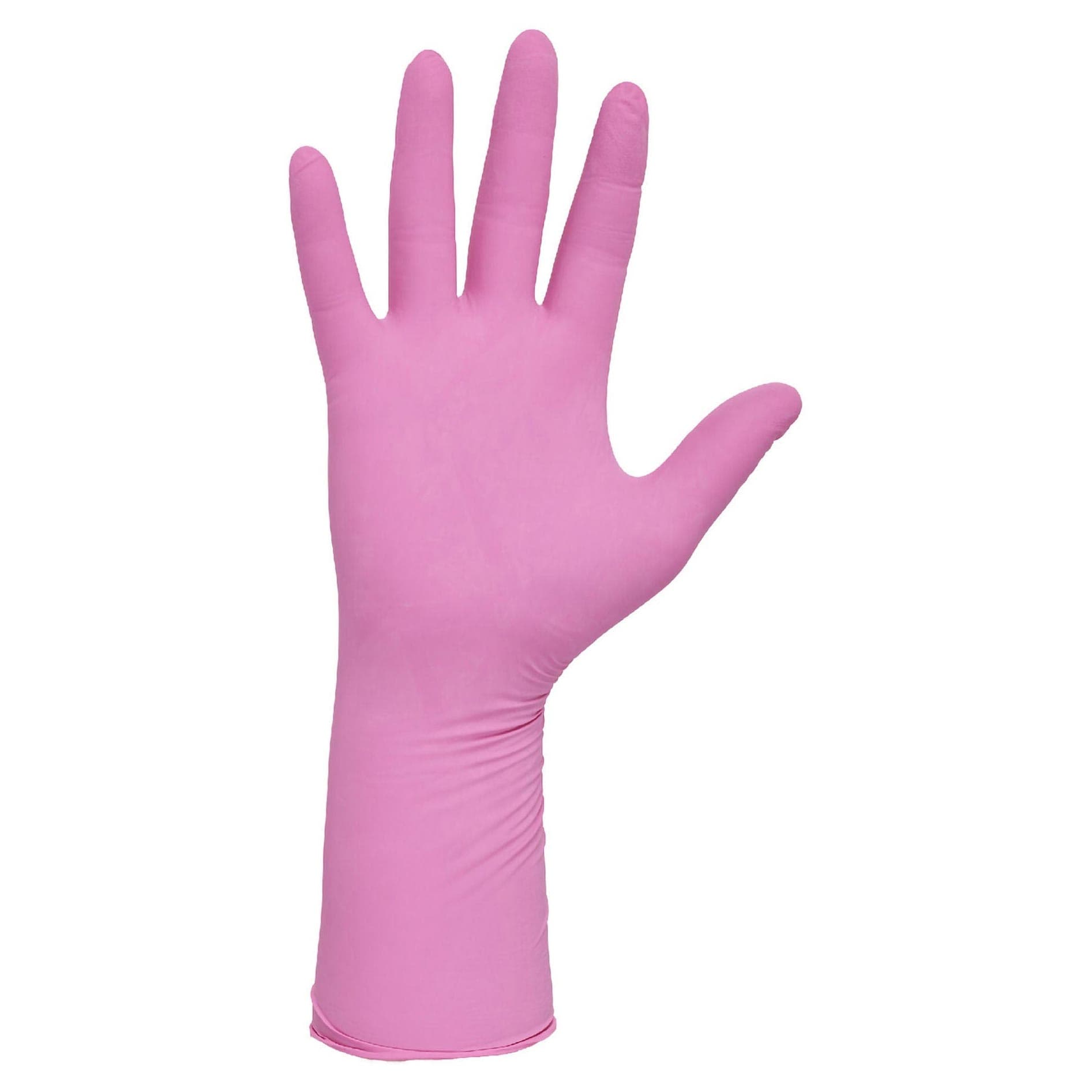 PINK UNDERGUARD Exam Glove Pink Beaded Cuff 0.12 mm (4.7 mil), Medium - Case of 1000 - Image 1