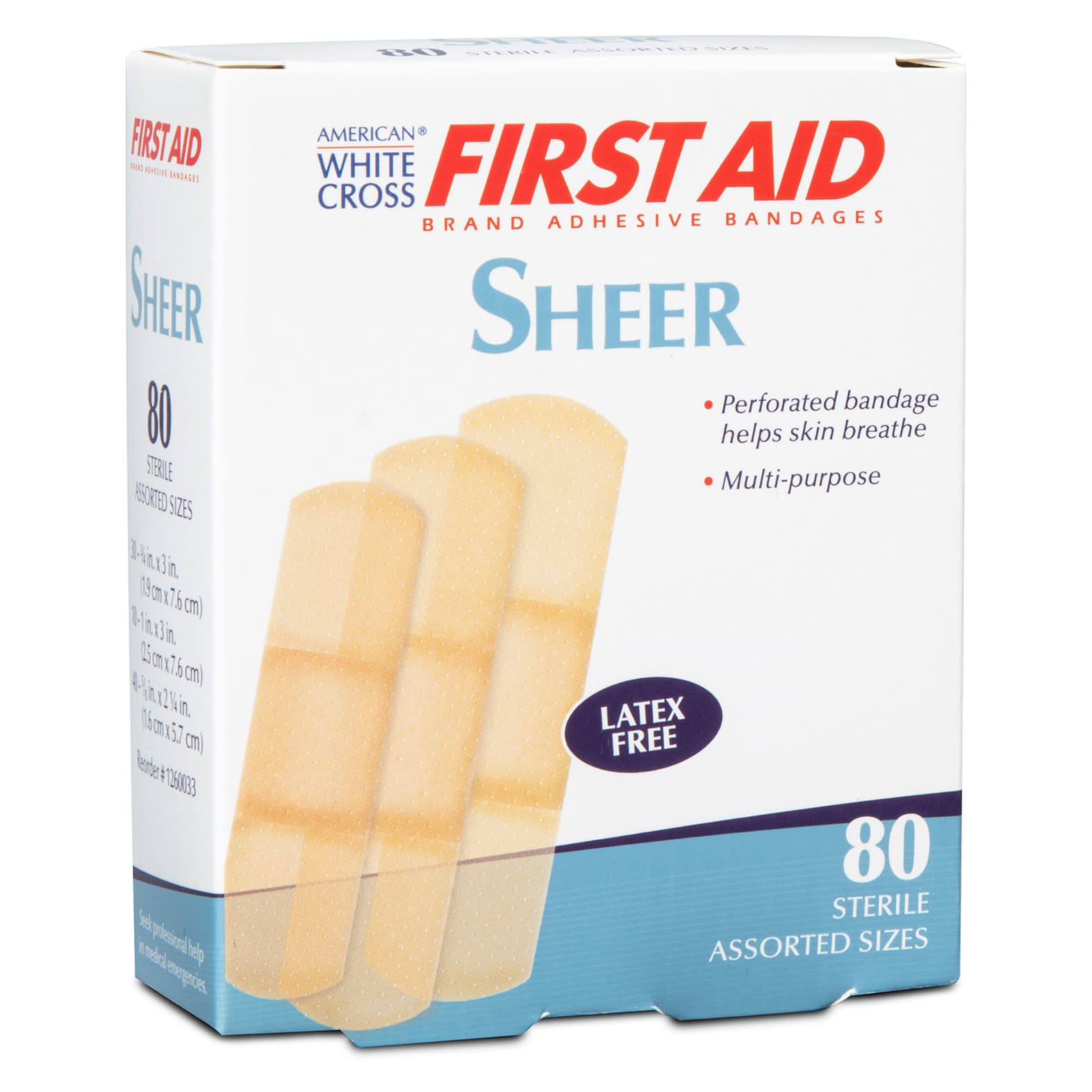 American White Cross Adhesive Strip Sheer Assorted Sizes - Image 2