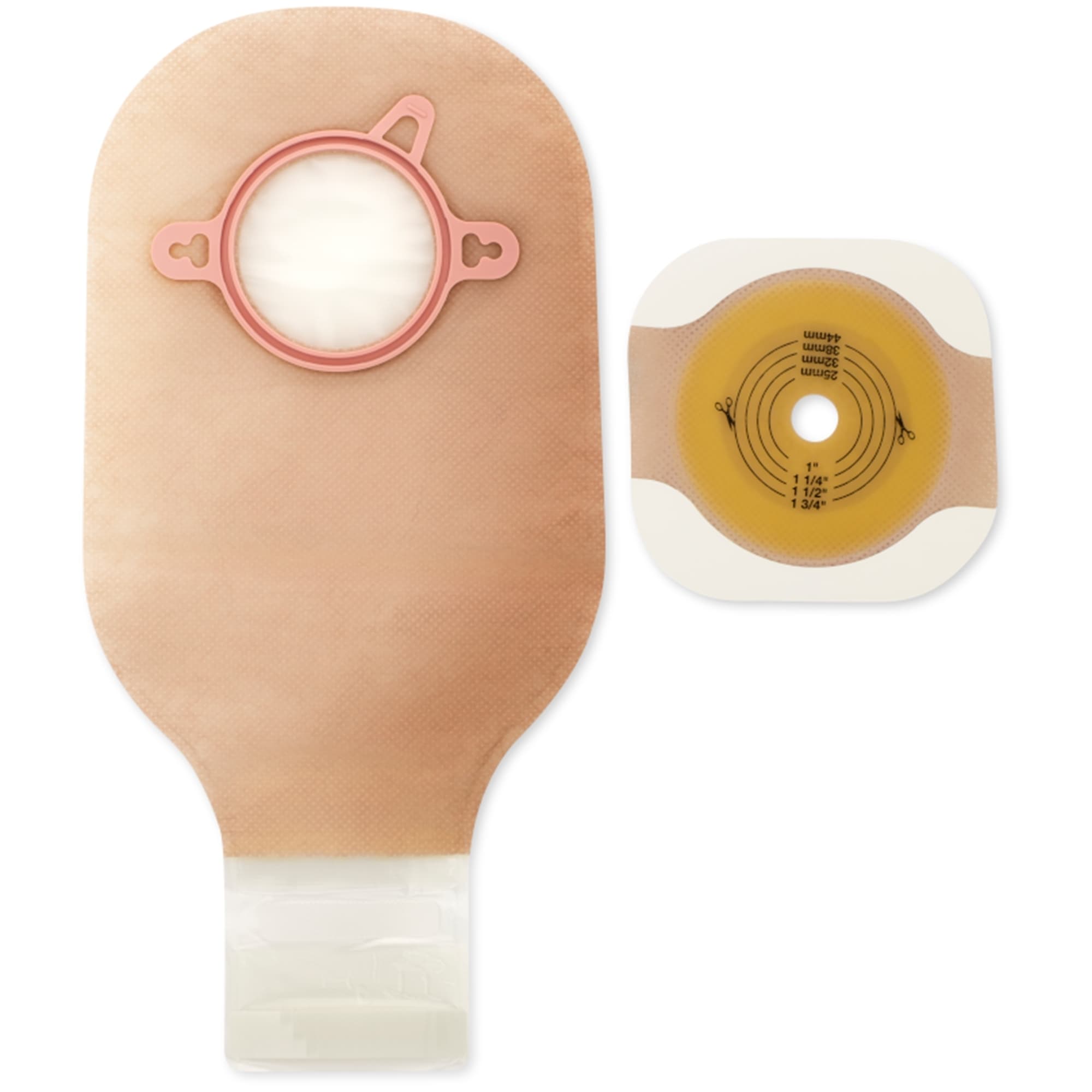 New Image 2-Piece Drainable Ostomy Kit with CeraPlus Skin Barrier, 1-3/4 Inch - Box of 5 - Image 1