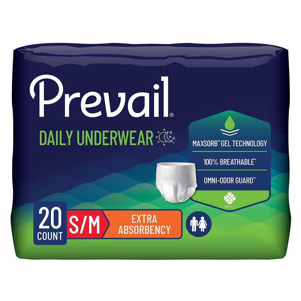 Prevail Extra Daily Unisex Incontinence Underwear, Medium - Package of 20 - Image 1