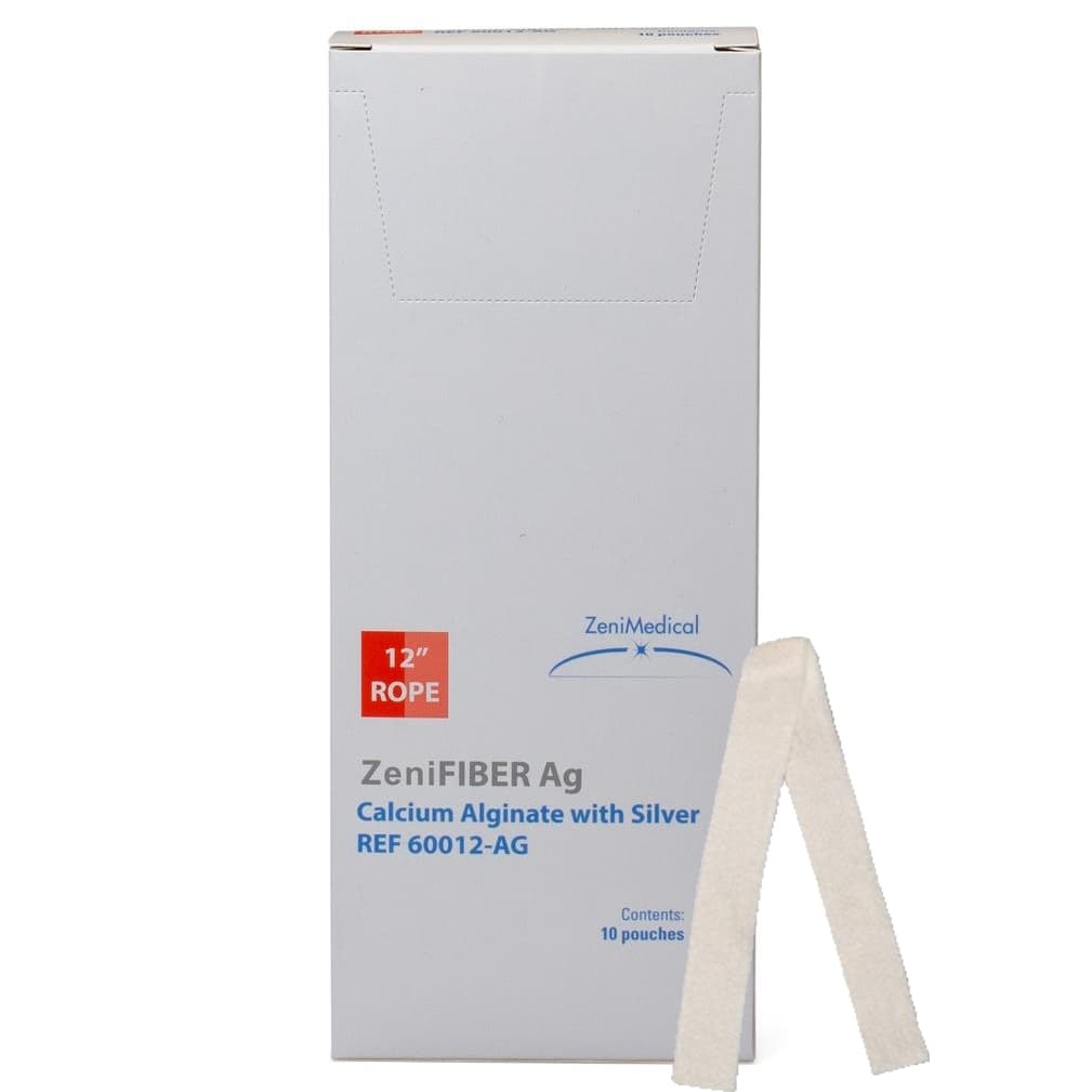 ZeniFiber AG Silver Calcium Alginate Wound Dressing, 12 Inch - Box of 10 - Image 1