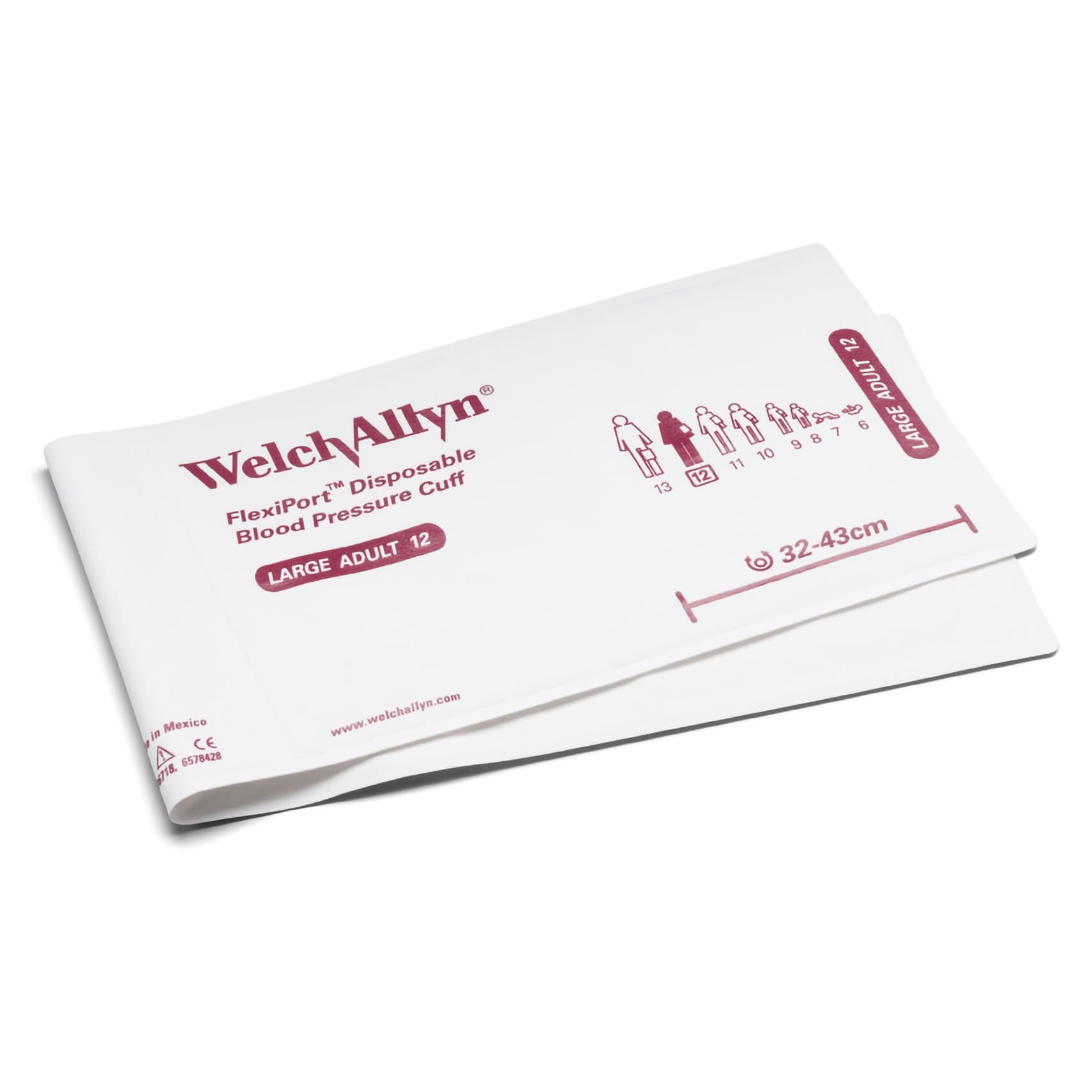 Welch Allyn FlexiPort Blood Pressure Cuff, Adult, Soft Disposable