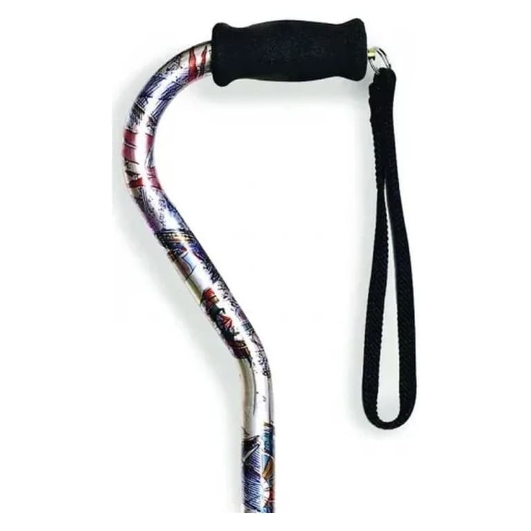 Alex Orthopedic Offset Handle Cane, Compass Rose - Each - Image 1