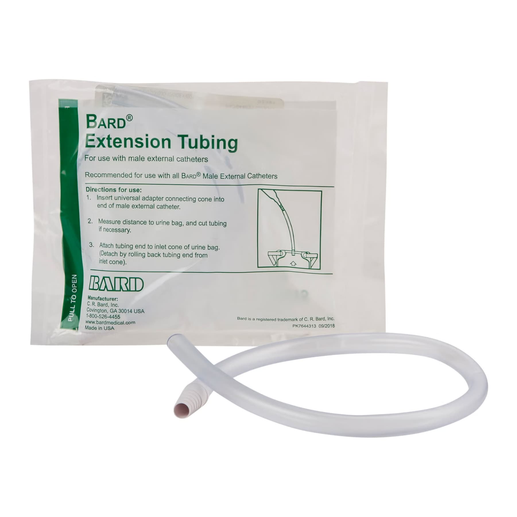 Bard Leg Bag Extension Tubing with Connector, Non-Sterile - Case of 24 - Image 1