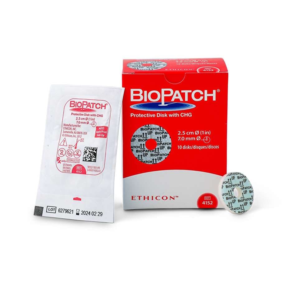 Johnson and Johnson Biopatch Antimicrobial Dressing, 1 Inch 7mm - Box of 10 - Image 1