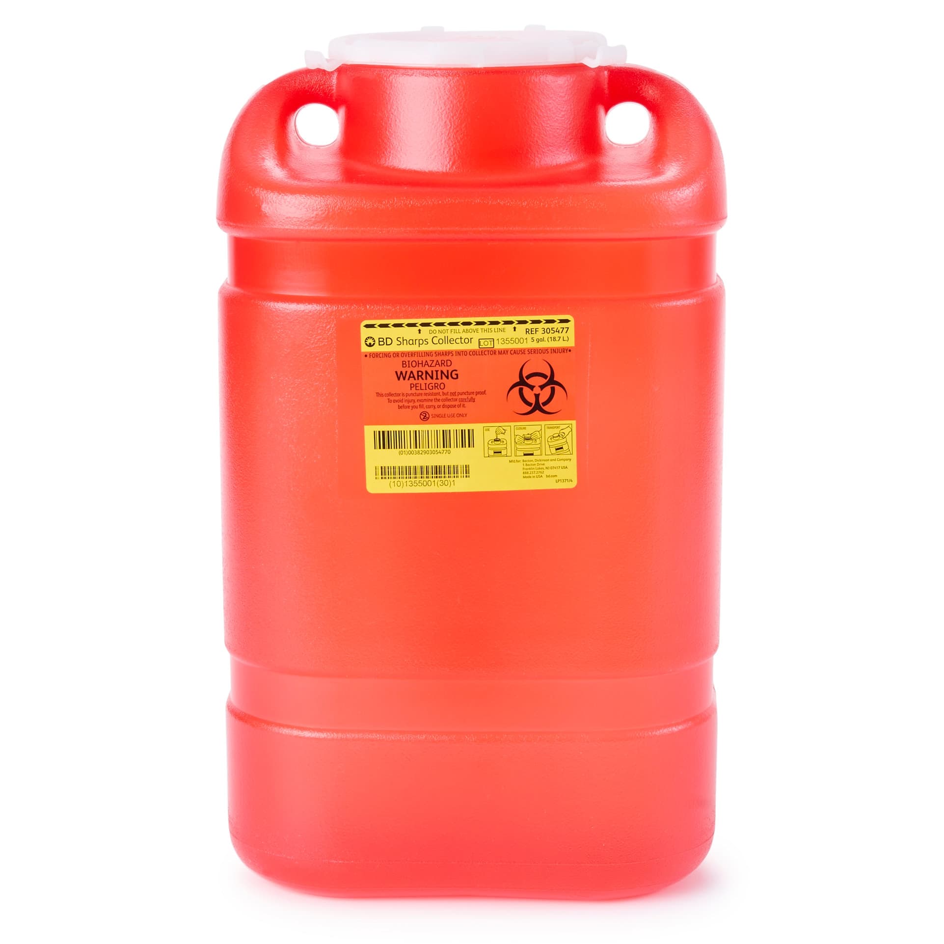 BD Multi-Use One-Piece Sharps Collector, Large Funnel