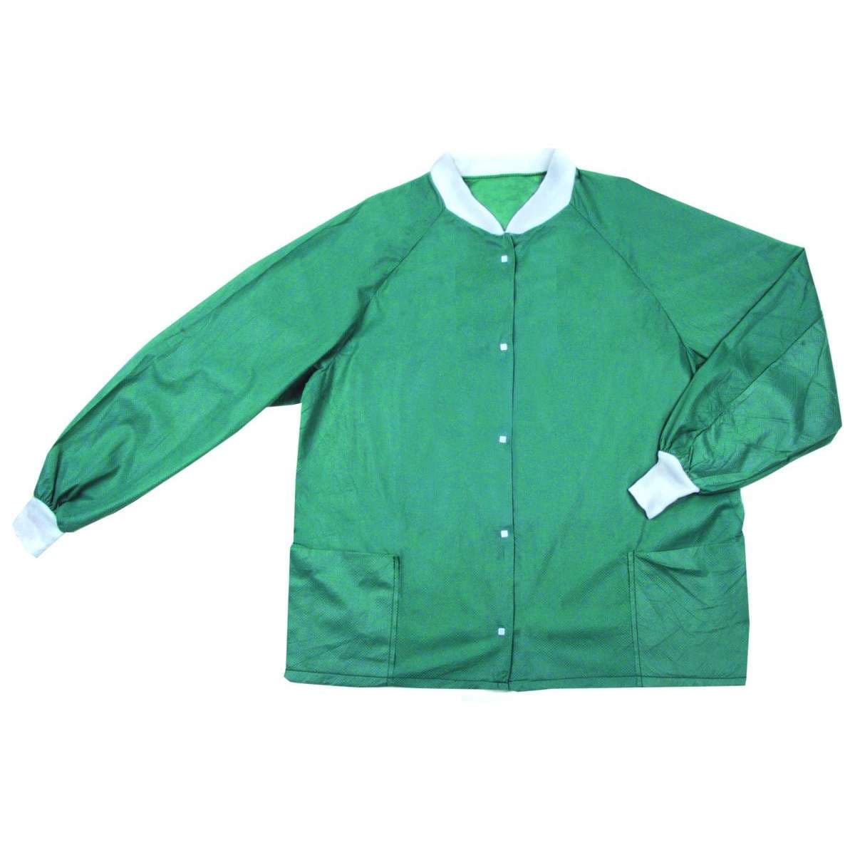 Molnlycke Healthcare Warm-Up Jacket, XP Long Sleeved, Large, Green - Case of 48 - Image 1