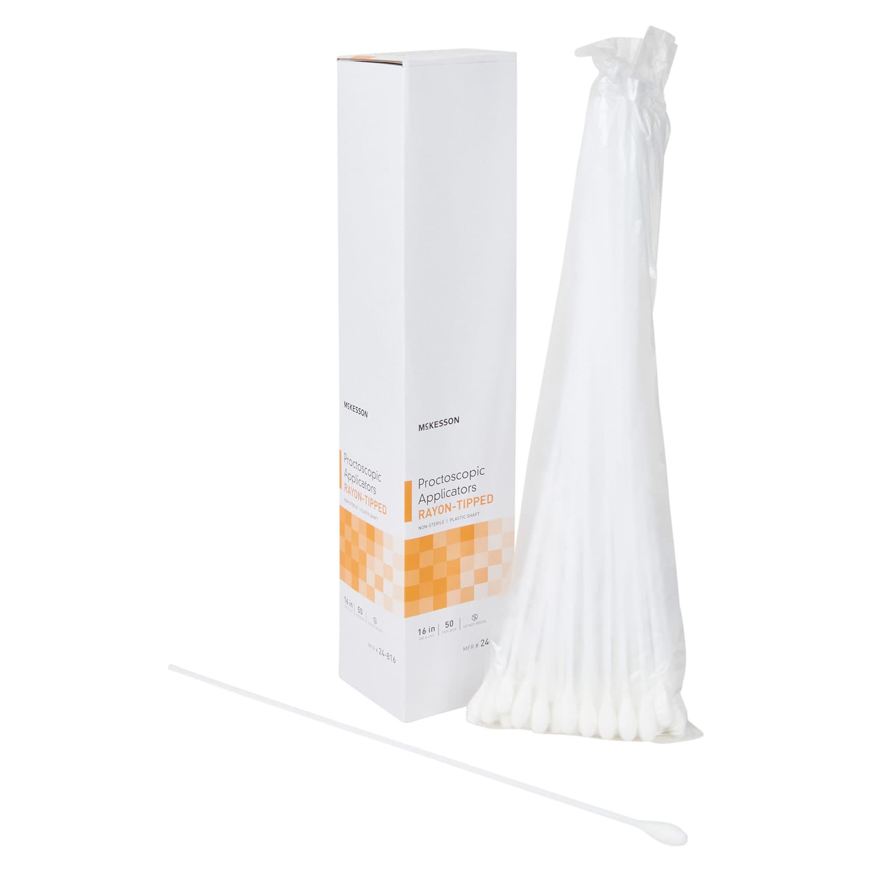 McKesson Rayon-Tipped Proctoscopic Applicators - Box of 50 - Image 1