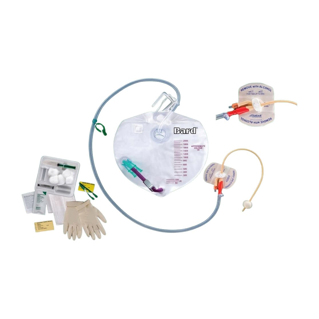 Advance Bardex I.C. Drainage Bag Foley Tray with Urine Meter, 18 Fr - Case of 10 - Image 1