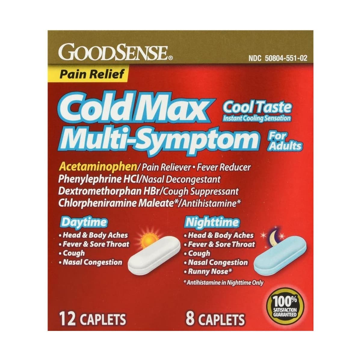 GoodSense Day and Night Time Multi-Symptom Cold Caplet, 20 Count - Image 2