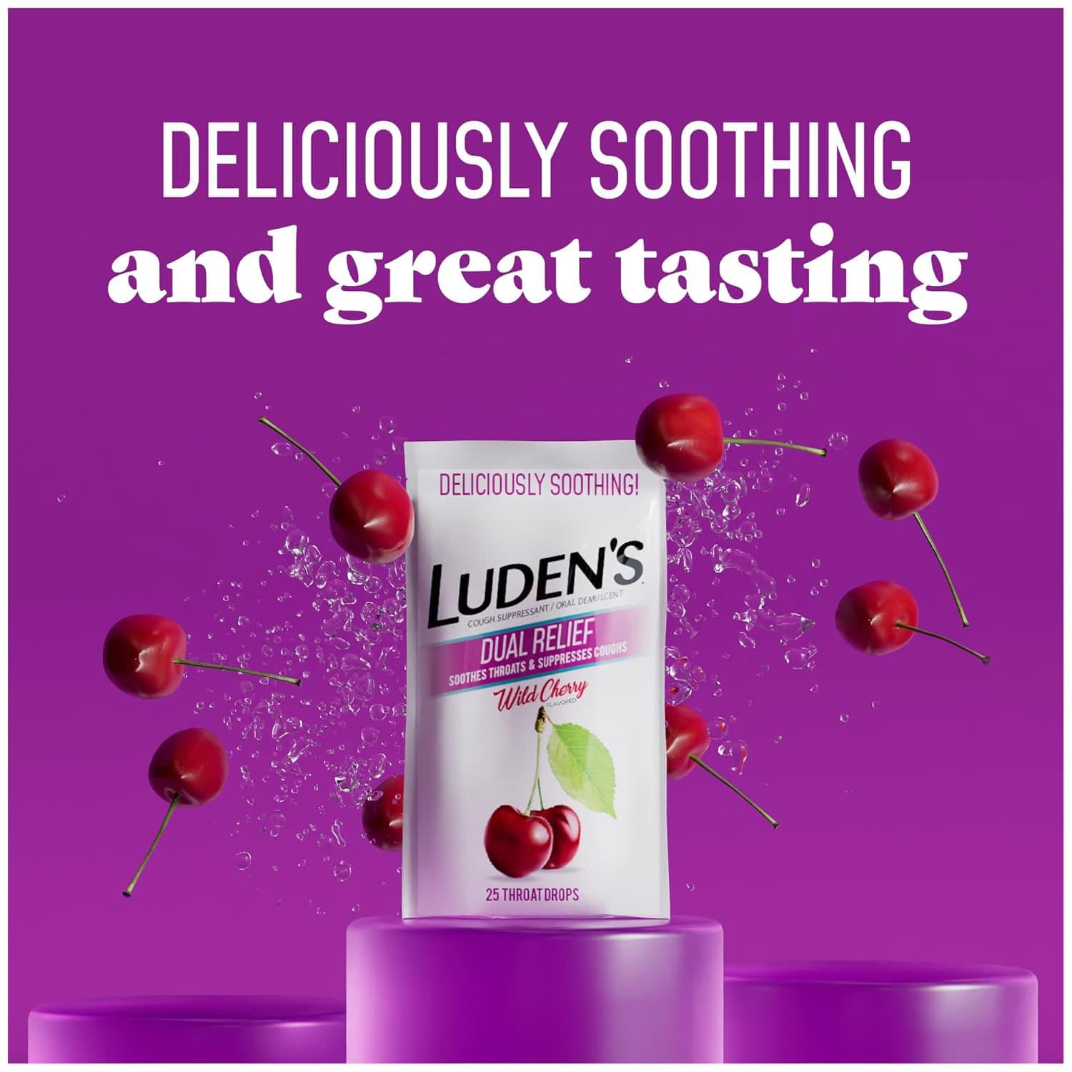 Luden's Dual Relief Cough Drops, Wild Cherry - 25 Count - Image 3