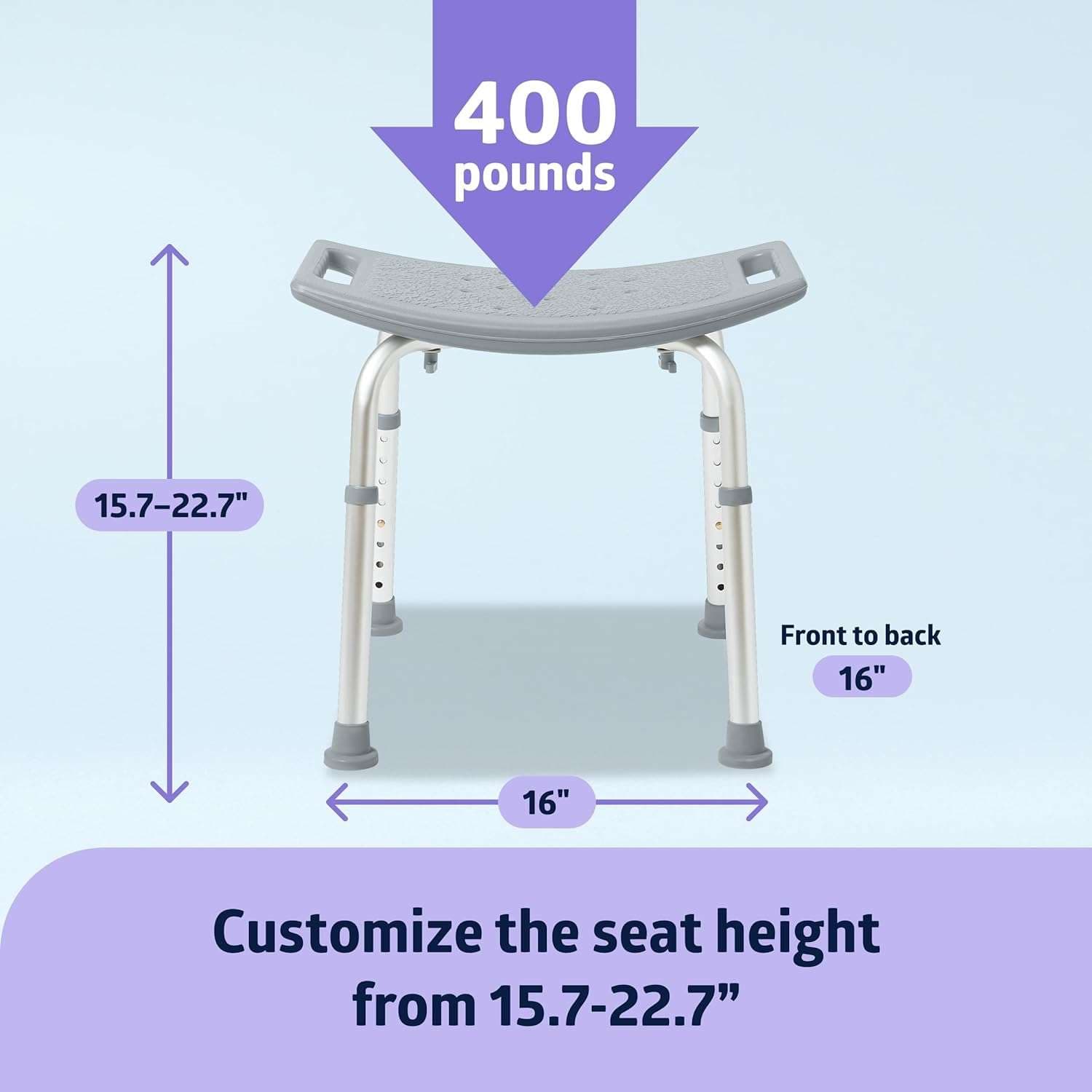 Medline Bariatric Shower Chair without Back - Image 4
