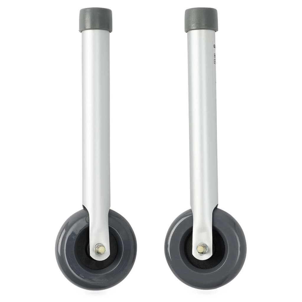 Medline Footpiece Set with 3" Wheels for Walkers - Pair of 2 - Image 2