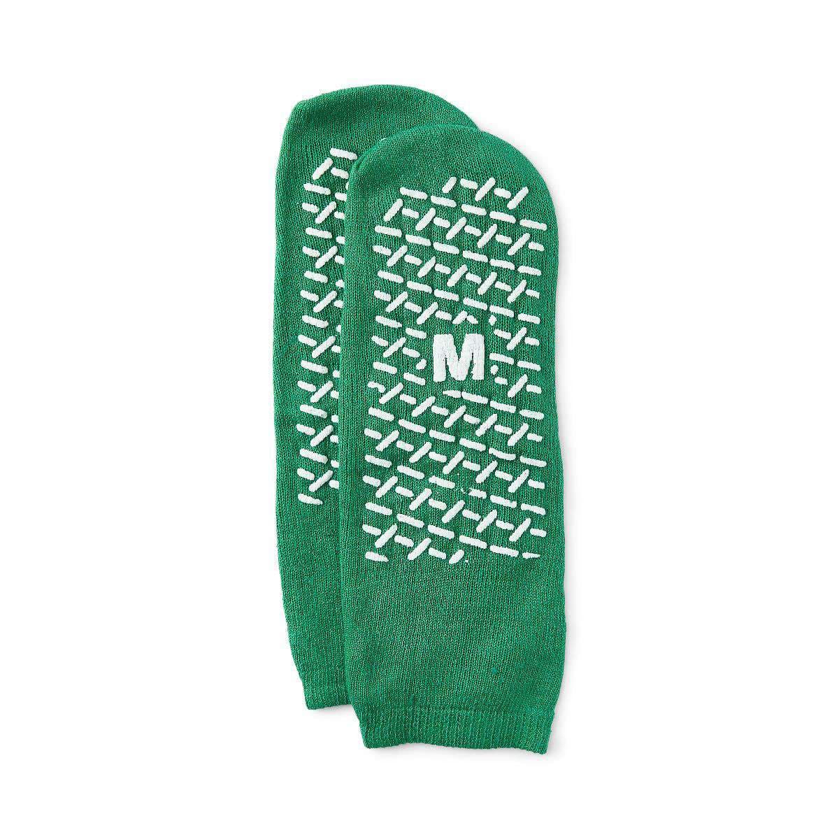 Medline Single-Tread Patient Slippers, Green, Size M - Case of 48 - Image 1