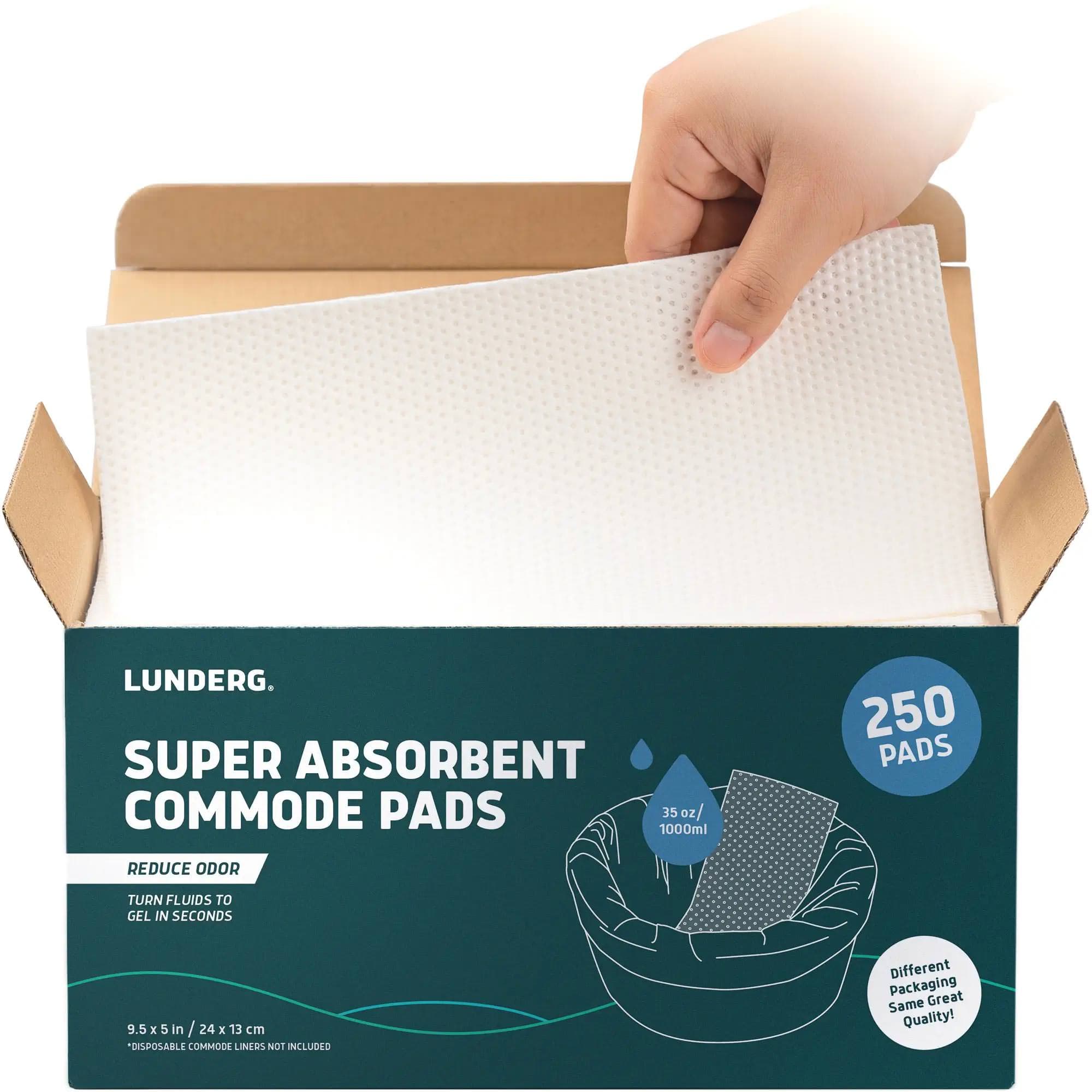 Lunderg Super Absorbent Urine Pads for Adults, 250/Box, Without Scent - Image 1