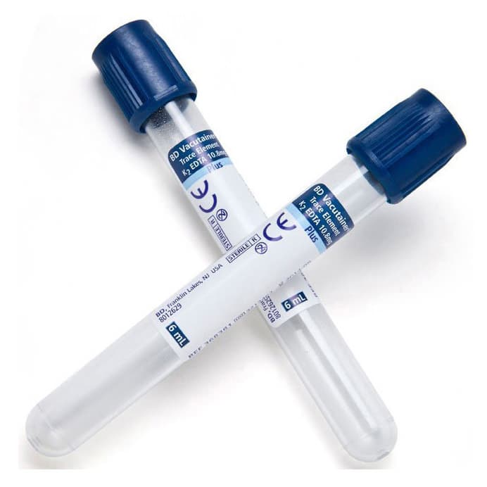 BD Vacutainer Trace Element K2 EDTA 10.8 mg Blood Collection Tubes