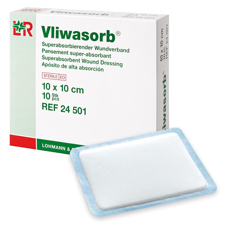 Vliwasorb Super Absorbent Dressing, 4" x 4" - Box of 10 - Image 1